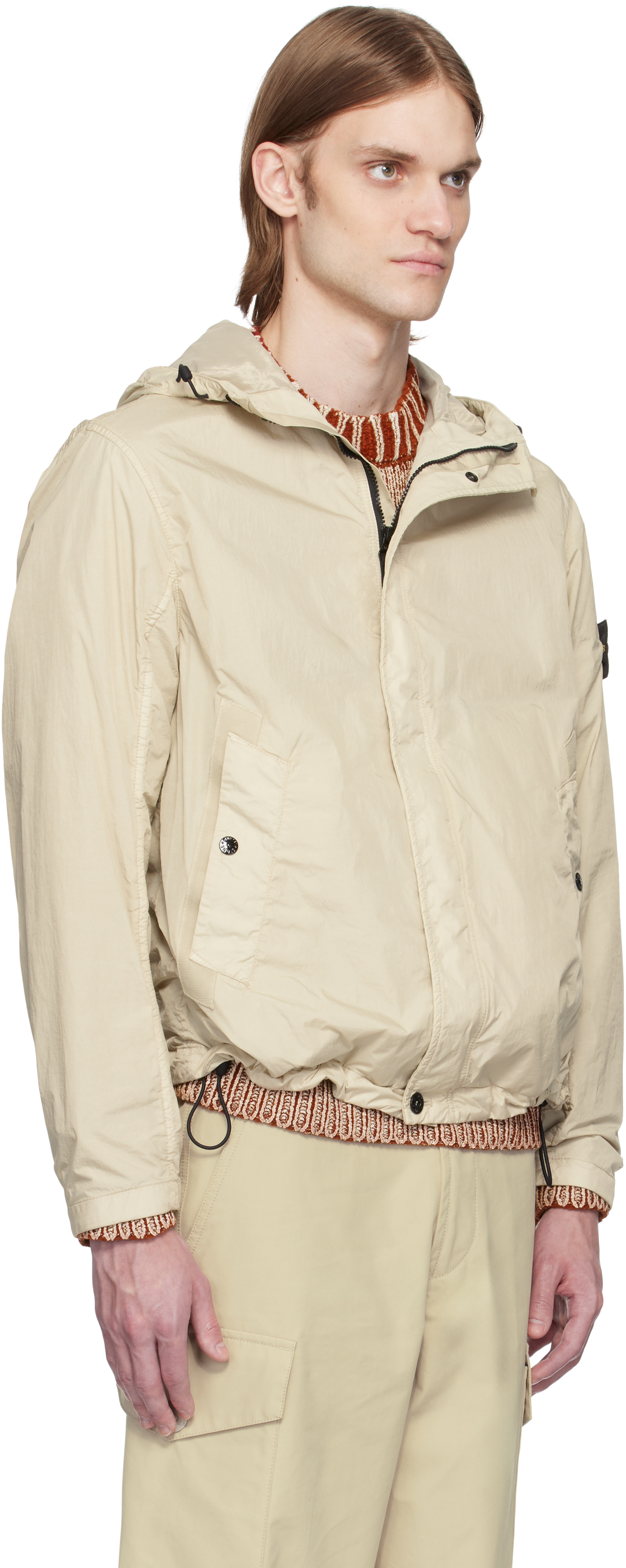 Stone Island Beige Crinkle Reps R-ny Jacket In V0095 Sand