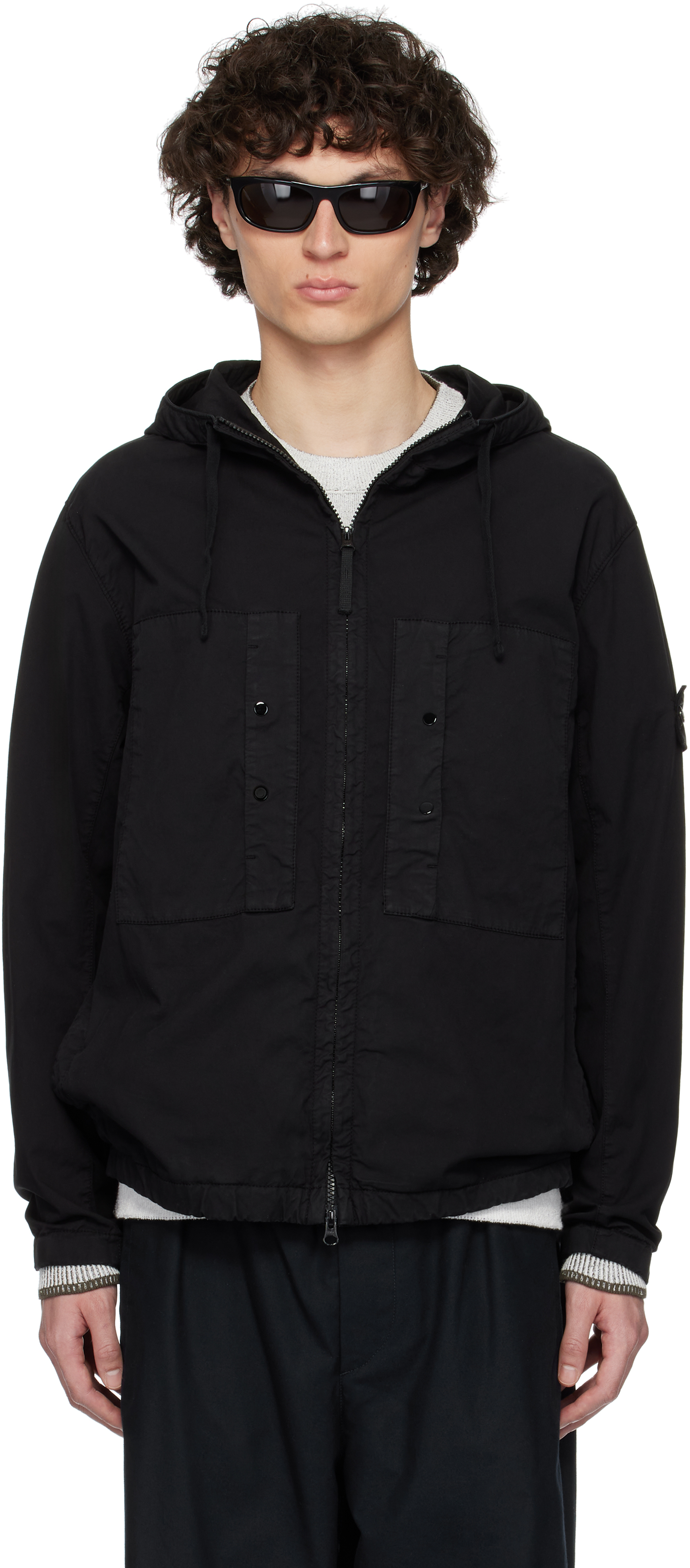 Black Supima Cotton Twill Stretch-TC Jacket