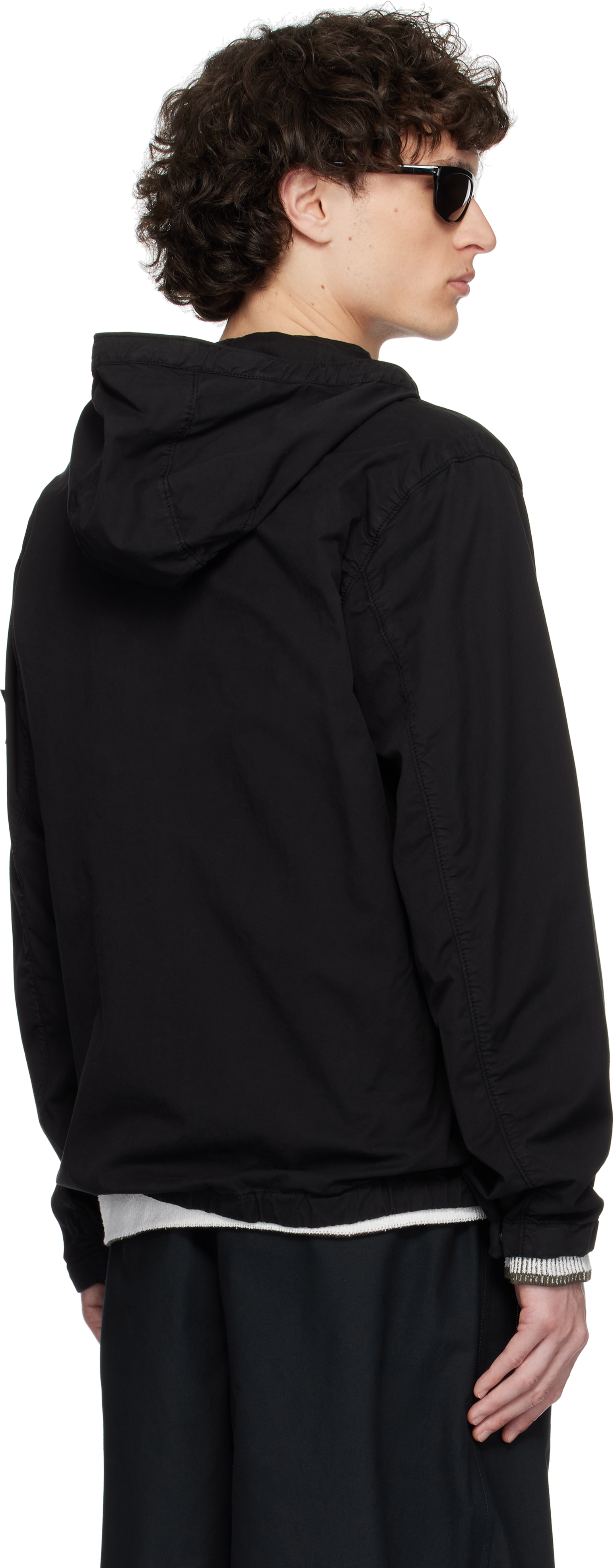 Stone Island Black Supima Cotton Twill Stretch-tc Jacket