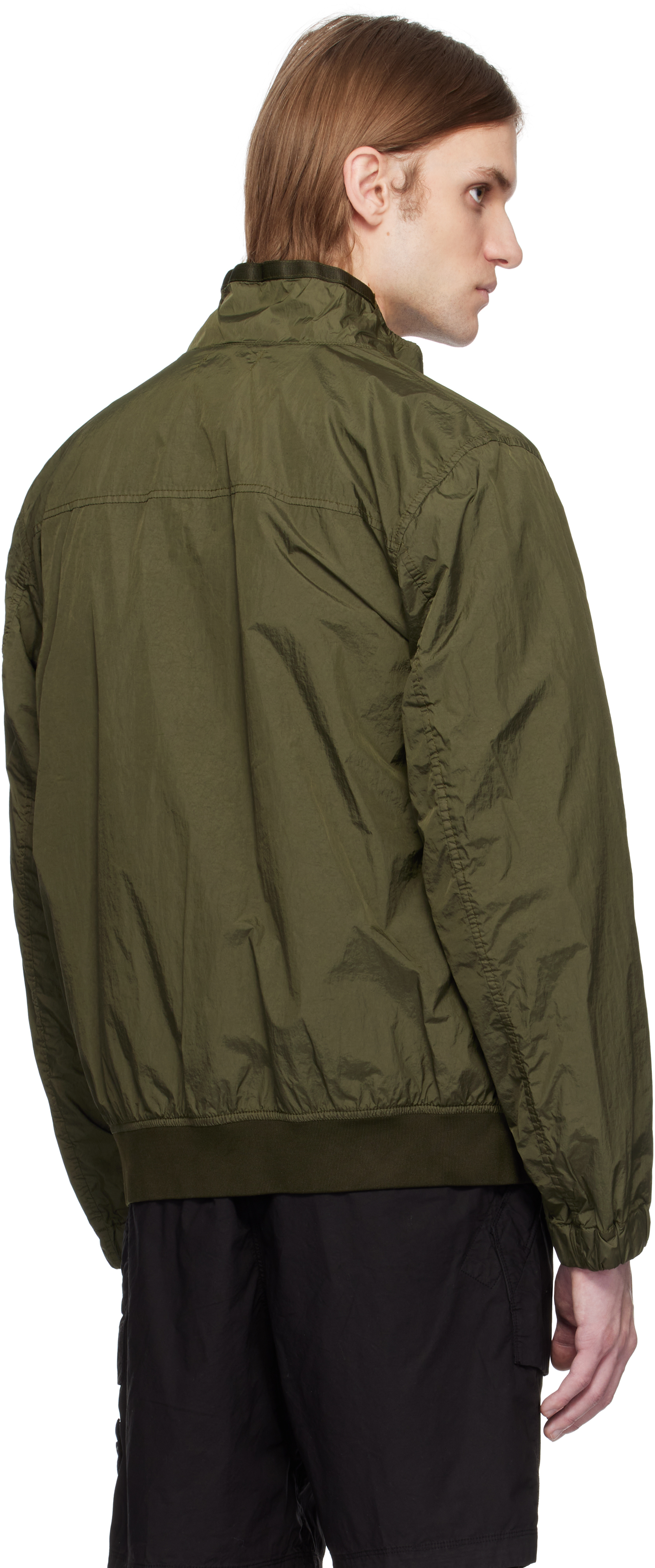 Stone Island Khaki Crinkle Reps R-ny Jacket In V0054 Military Green