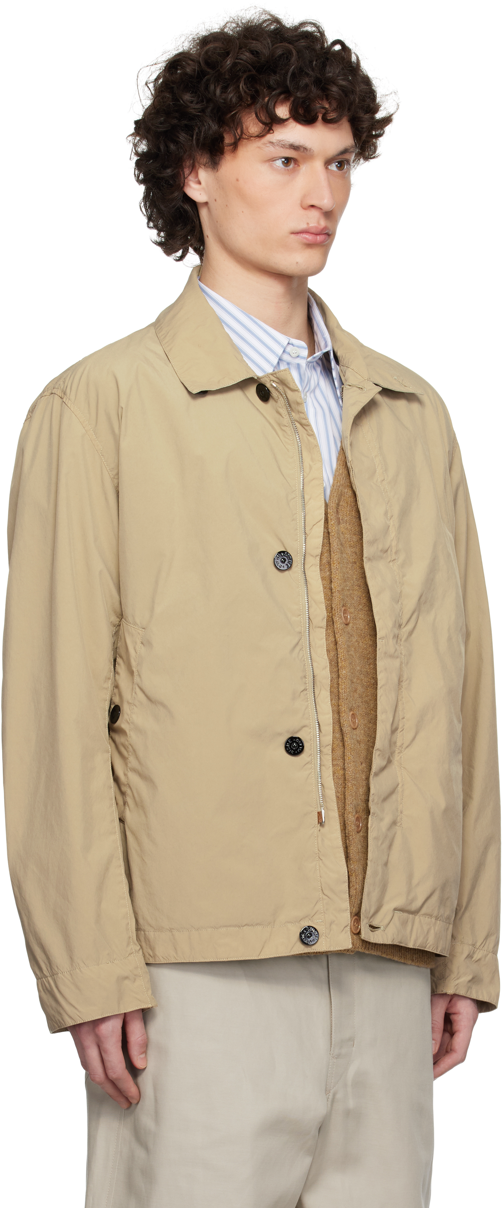 Stone Island Beige Light Compact Touch Poly-tc Jacket In V0094 Biscuit