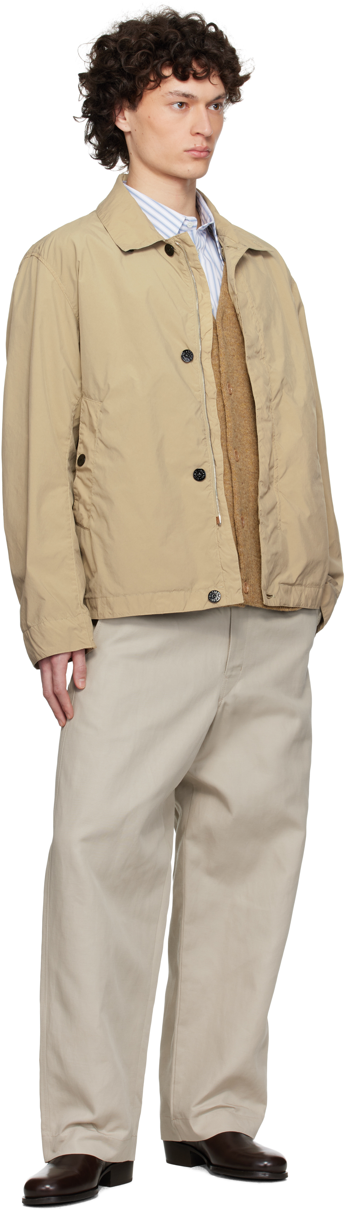 Stone Island Beige Light Compact Touch Poly-tc Jacket In V0094 Biscuit