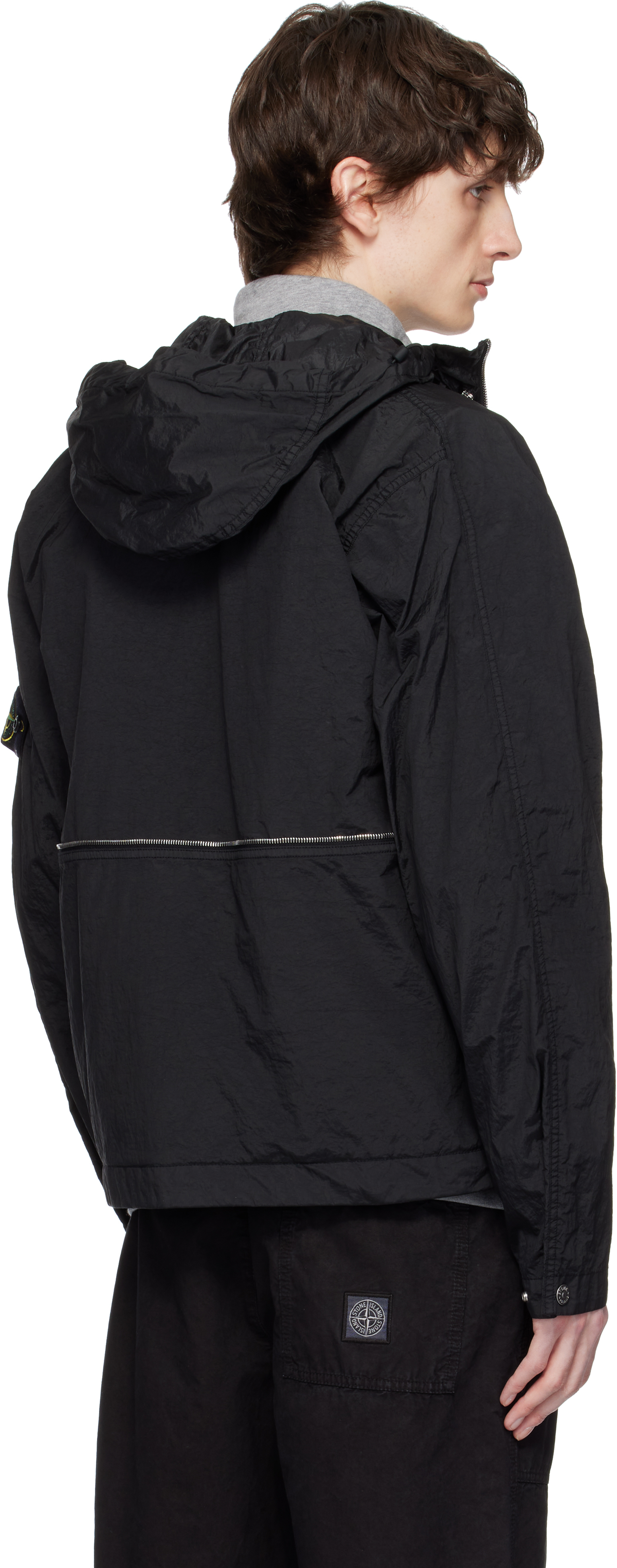 Stone Island Black Nylon Metal Watro-tc Econyl Jacket In V0029 Black