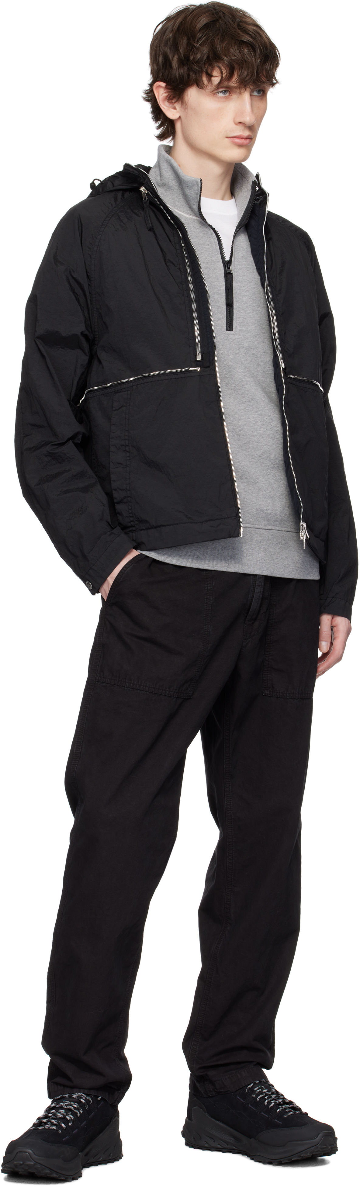 Stone Island Black Nylon Metal Watro-tc Econyl Jacket In V0029 Black