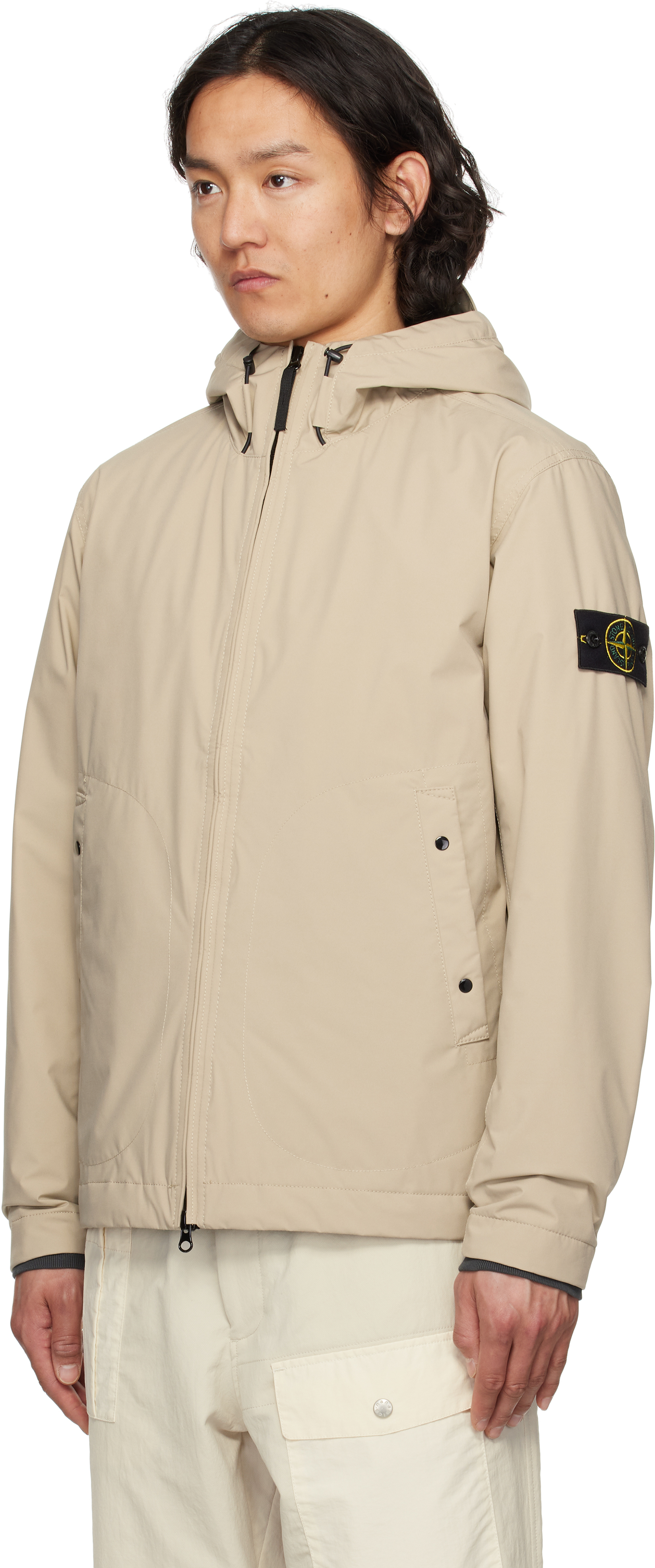 Stone Island Beige Soft Shell-r E.dye Jacket In V009a Desert