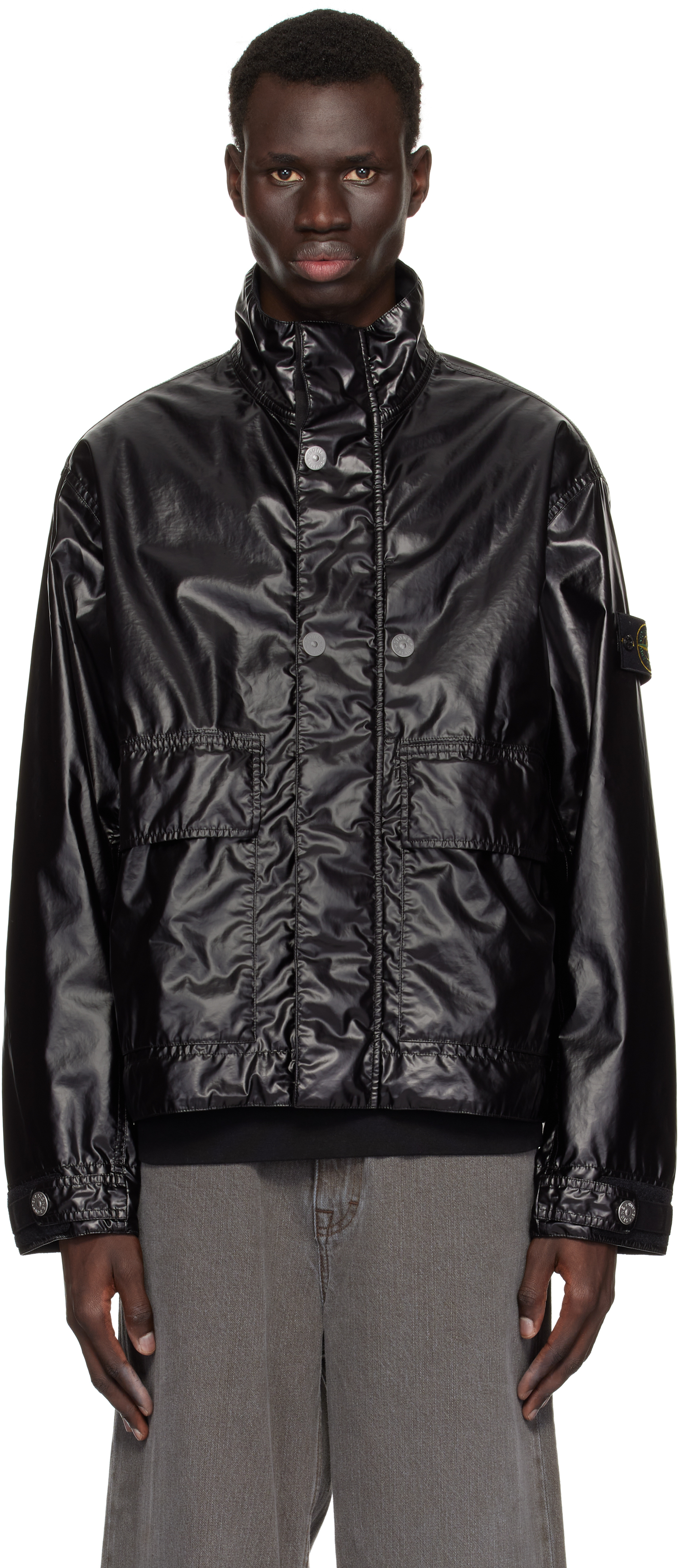 Black 4100016 Mussola Gommata-TC Jacket