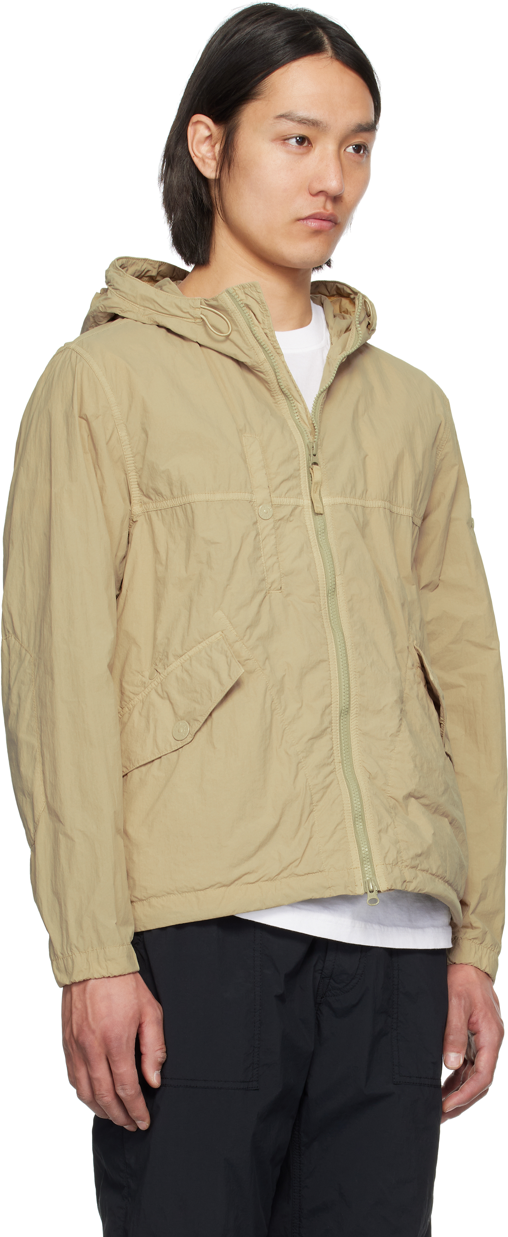 Stone Island Beige Nylon Smerigliato Ghost Jacket In V0090 Beige