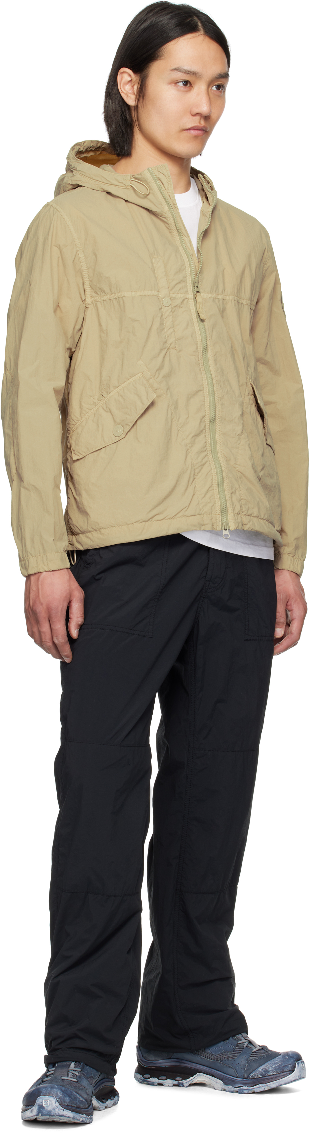 Stone Island Beige Nylon Smerigliato Ghost Jacket In V0090 Beige