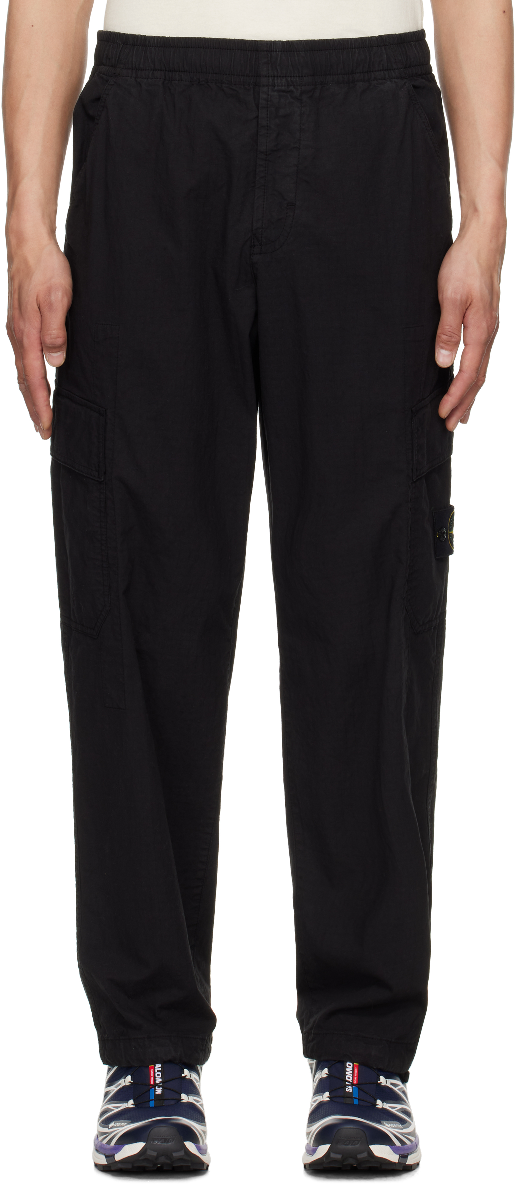 Stone Island: ブラック Mil-Spec Stretch Ripstop カーゴパンツ