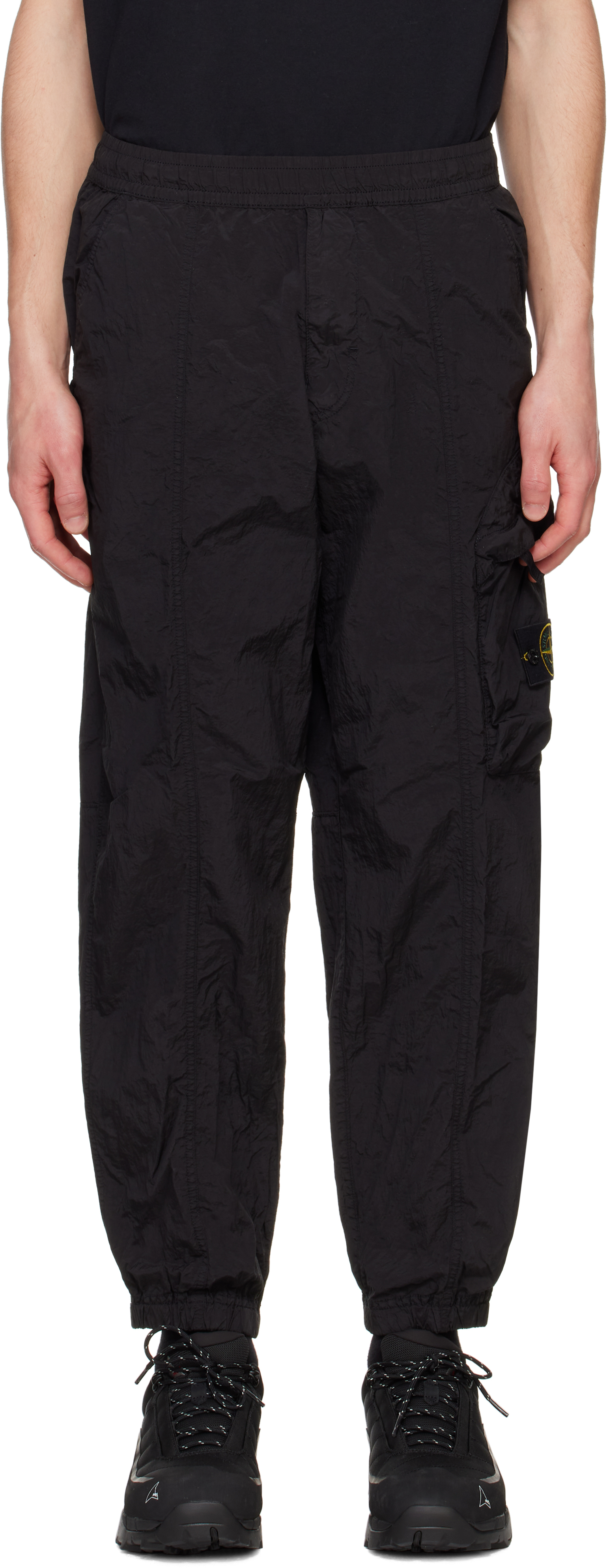 stone  カーゴパンツ　ブラック W28 STONE ISLAND ブラック カーゴパンツ W28