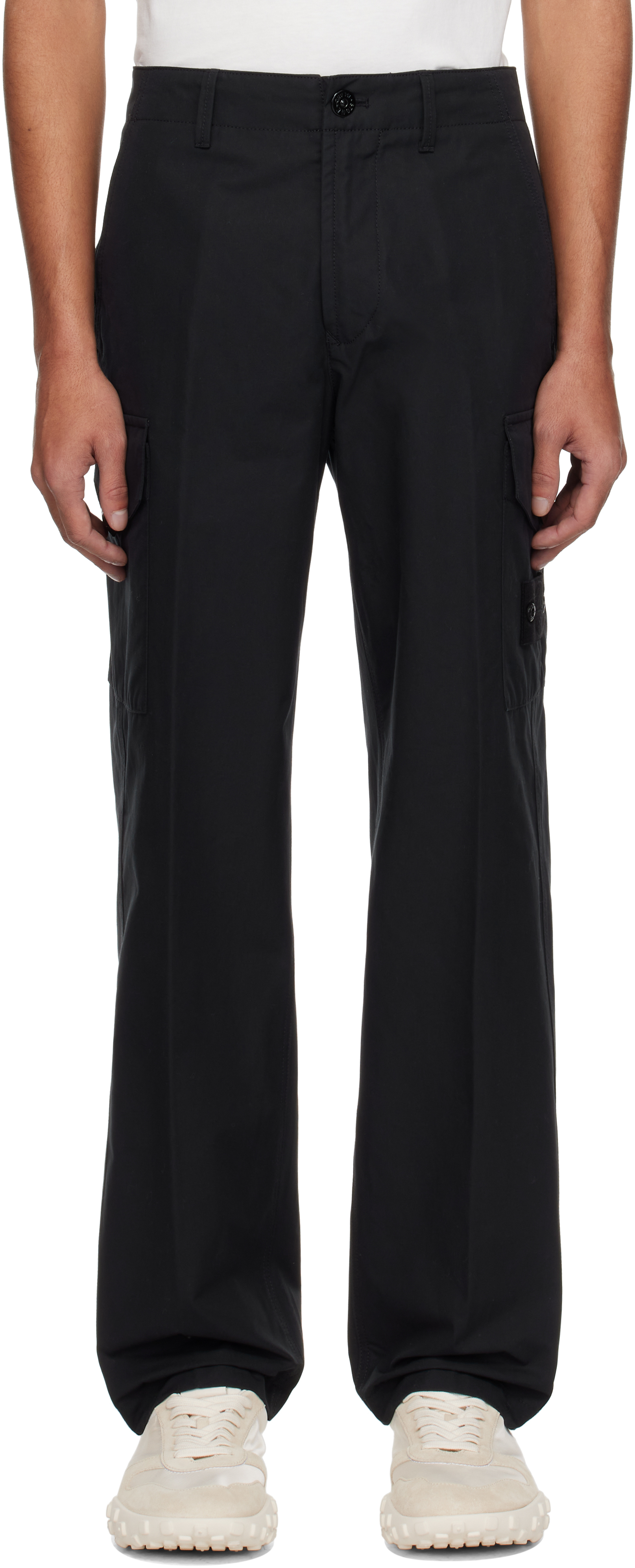 Black Weatherproof Cotton Canvas Ghost Cargo Pants