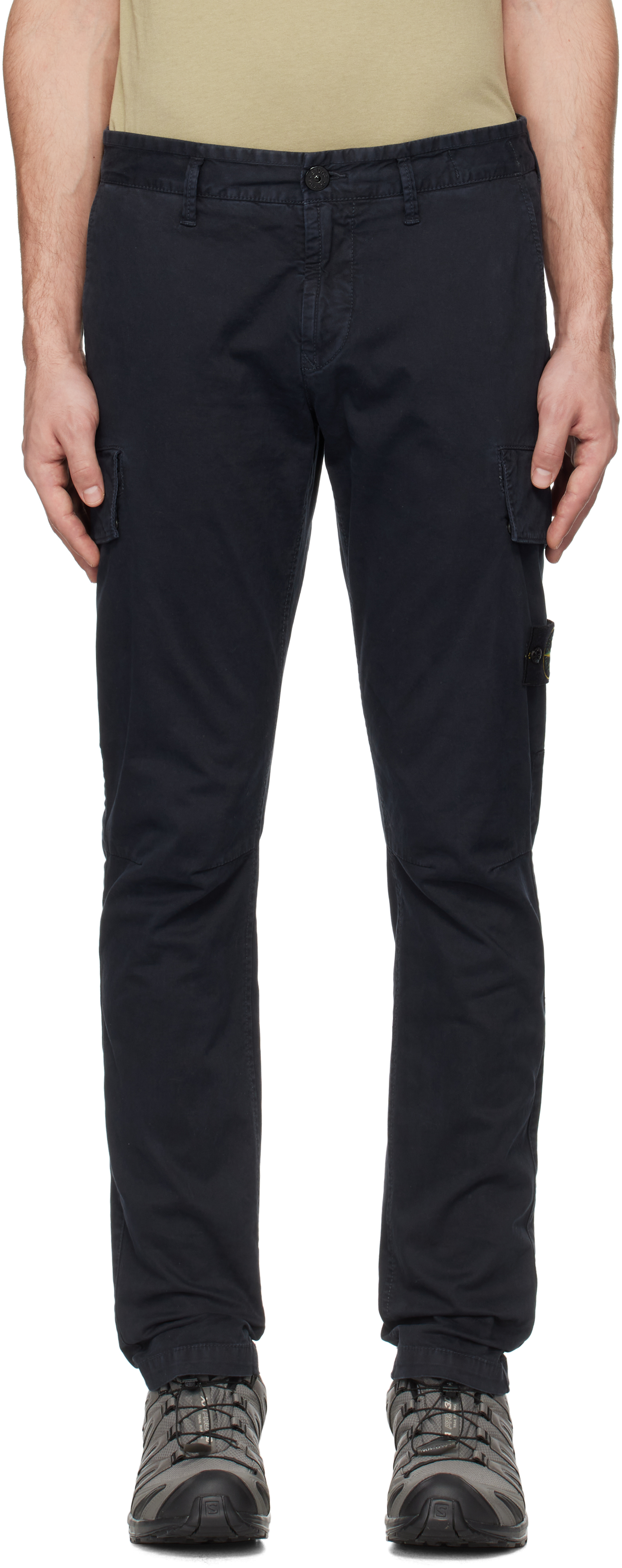 Navy Organic Broken Twill 'OLD' Cargo Pants