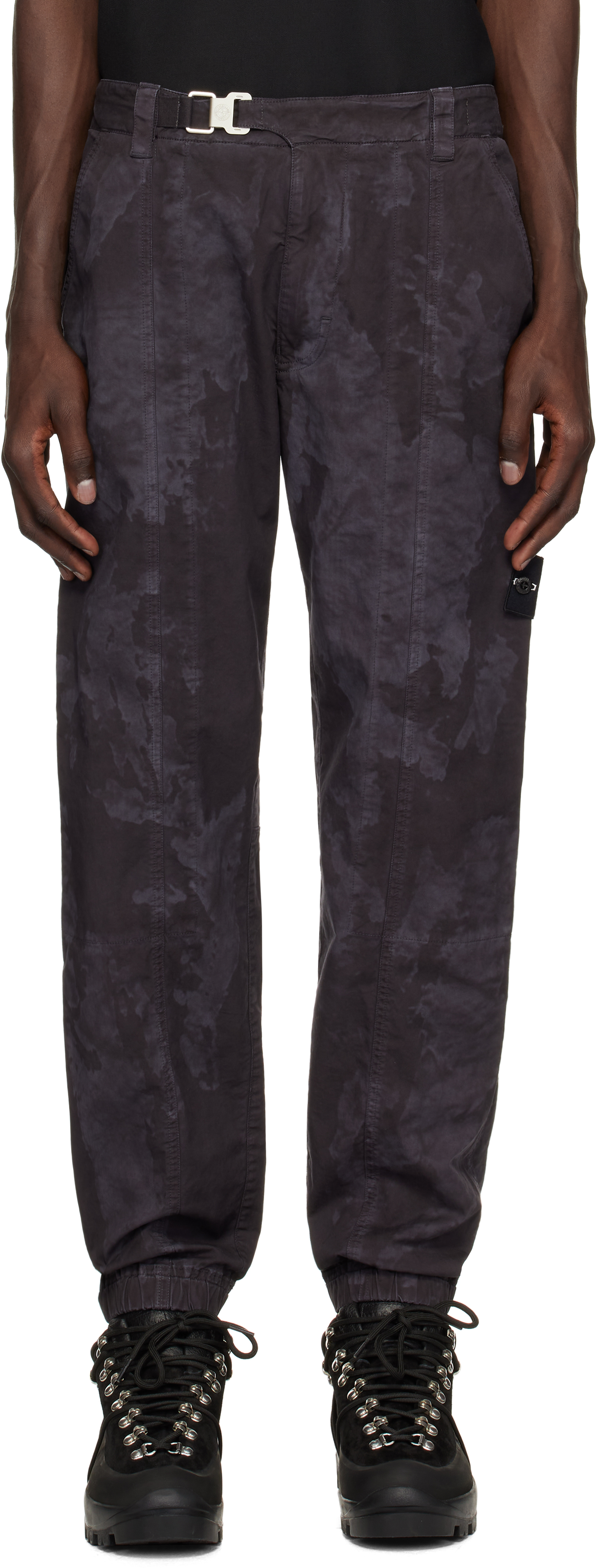 Gray Broken Twill 'OLD' Effect Cargo Pants