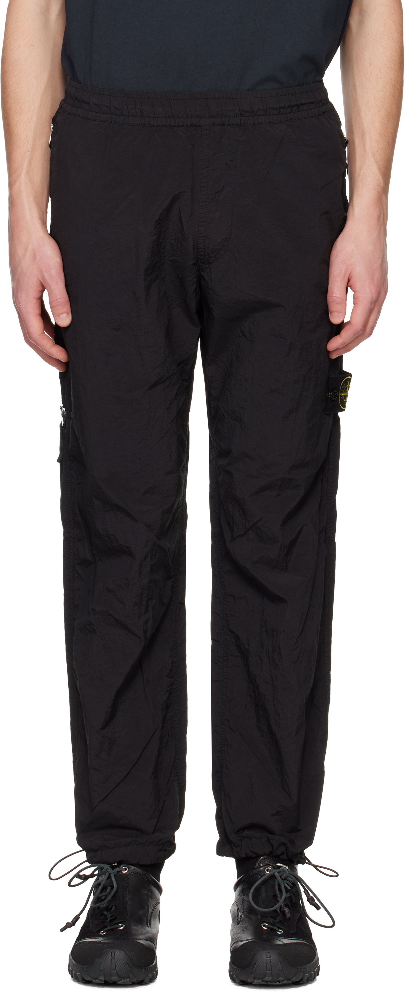 Black Regenerated Nylon Metal ECONYL Sweatpants