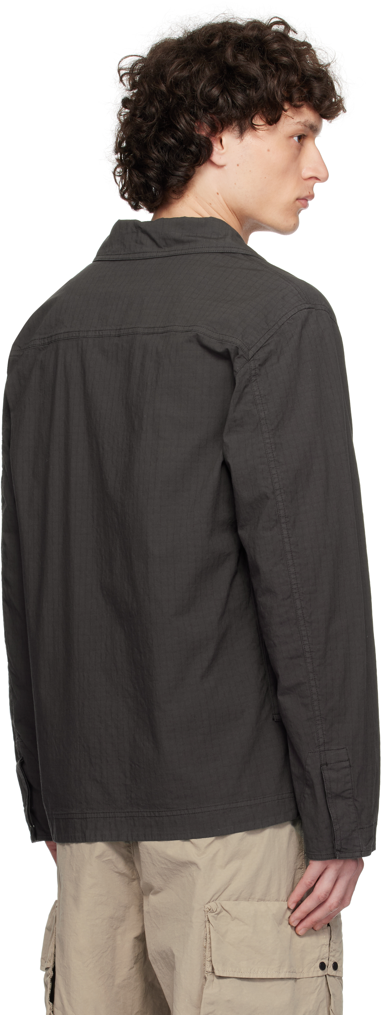 Stone Island Gray Mil-spec Stretch Ripstop-tc Jacket In Brown