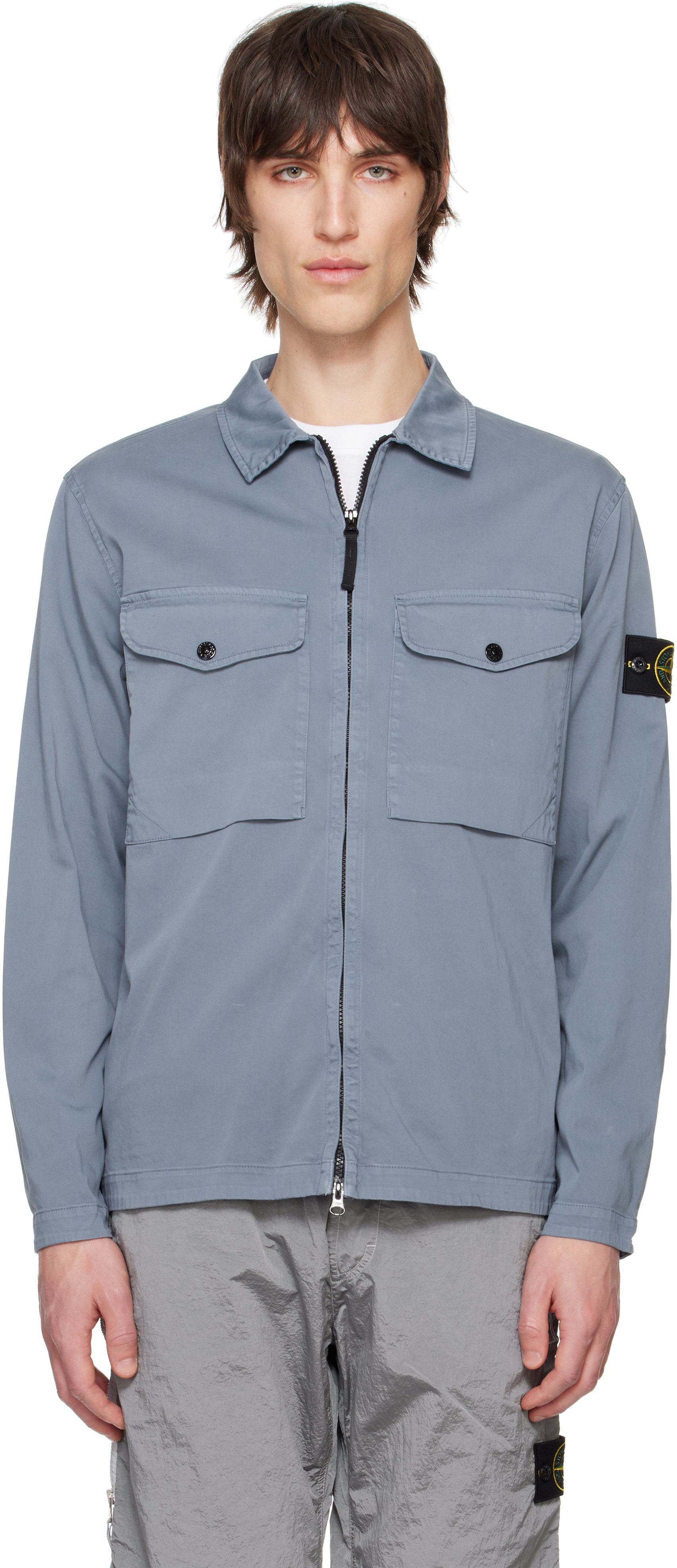 STONE ISLAND /オーガニックコットンストレッチ オーバーシャツ