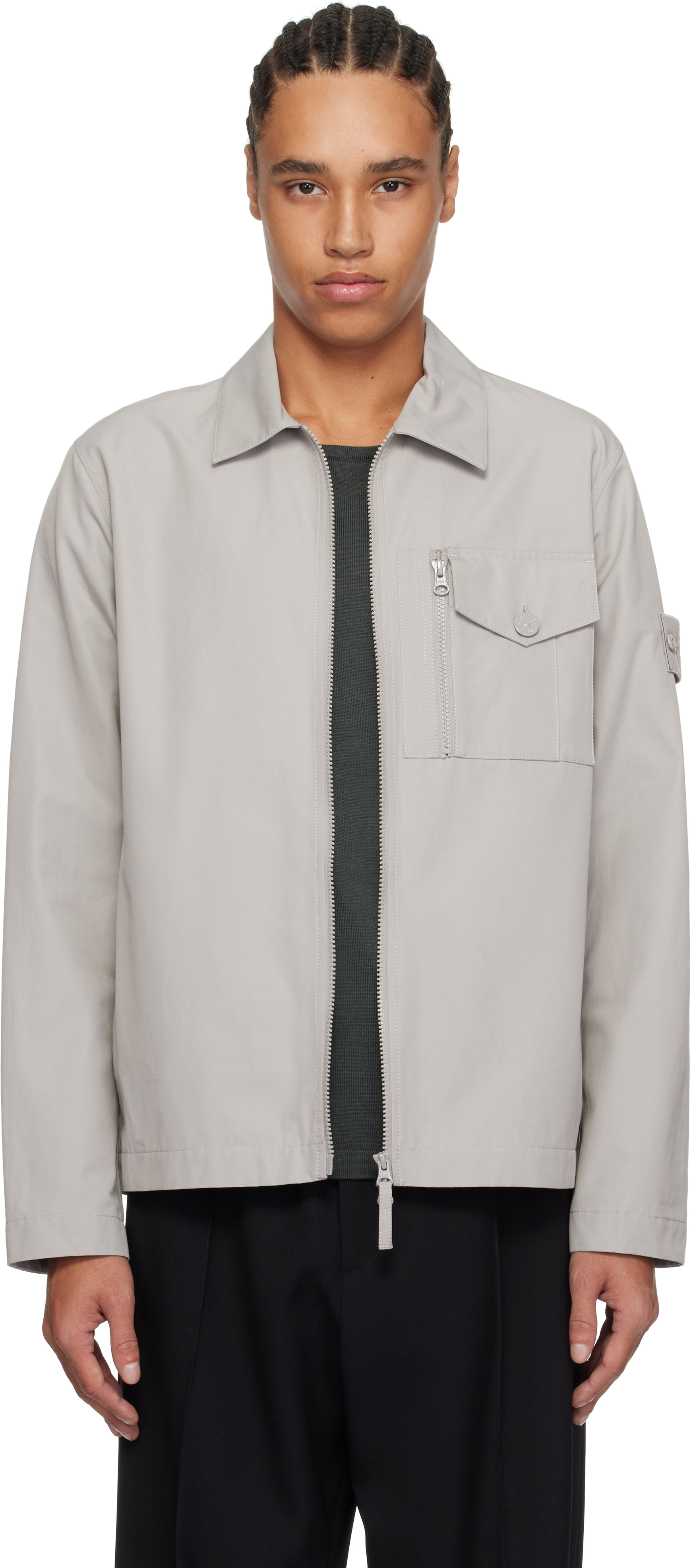 Brown Stone Island Ghost Piece Overshirt Stone Island: Gray