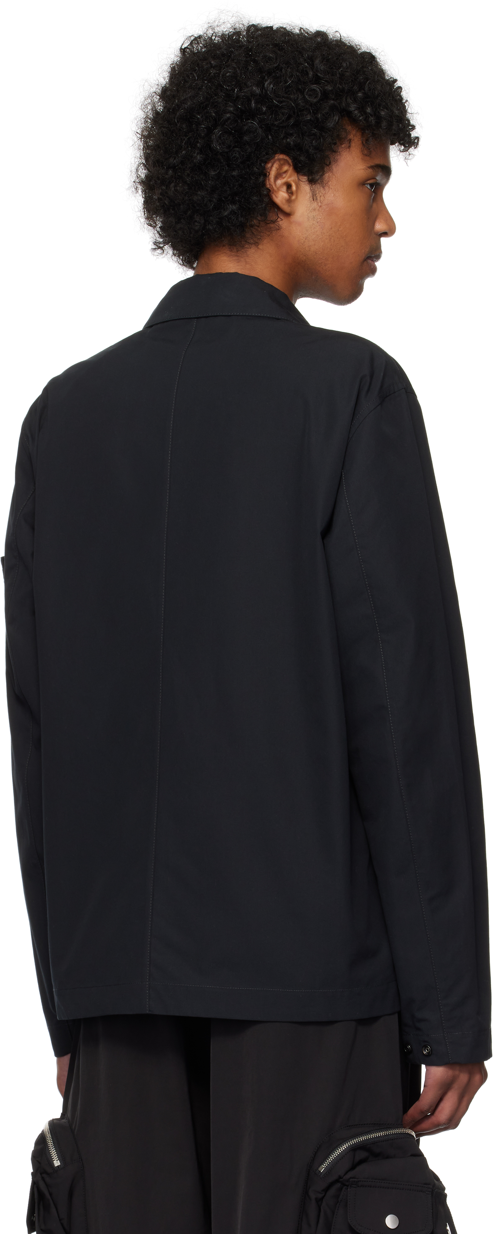 Stone Island Black Weatherproof Cotton Canvas Overshirt In V0029 Black
