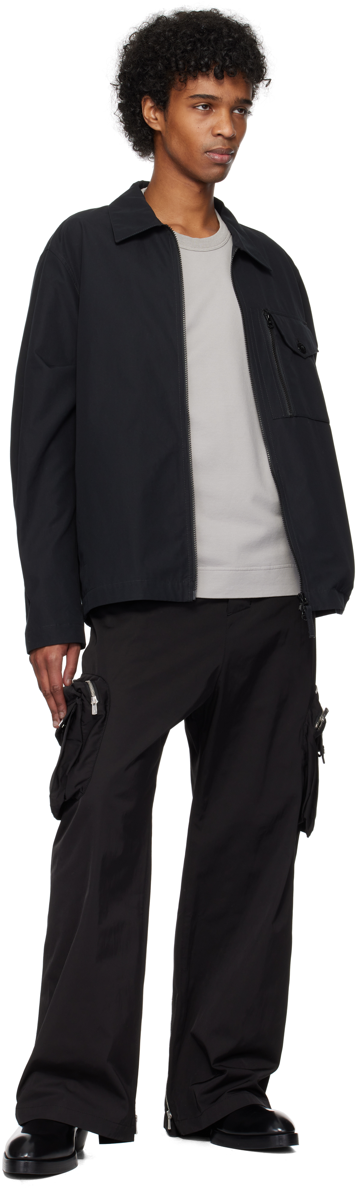 Stone Island Black Weatherproof Cotton Canvas Overshirt In V0029 Black