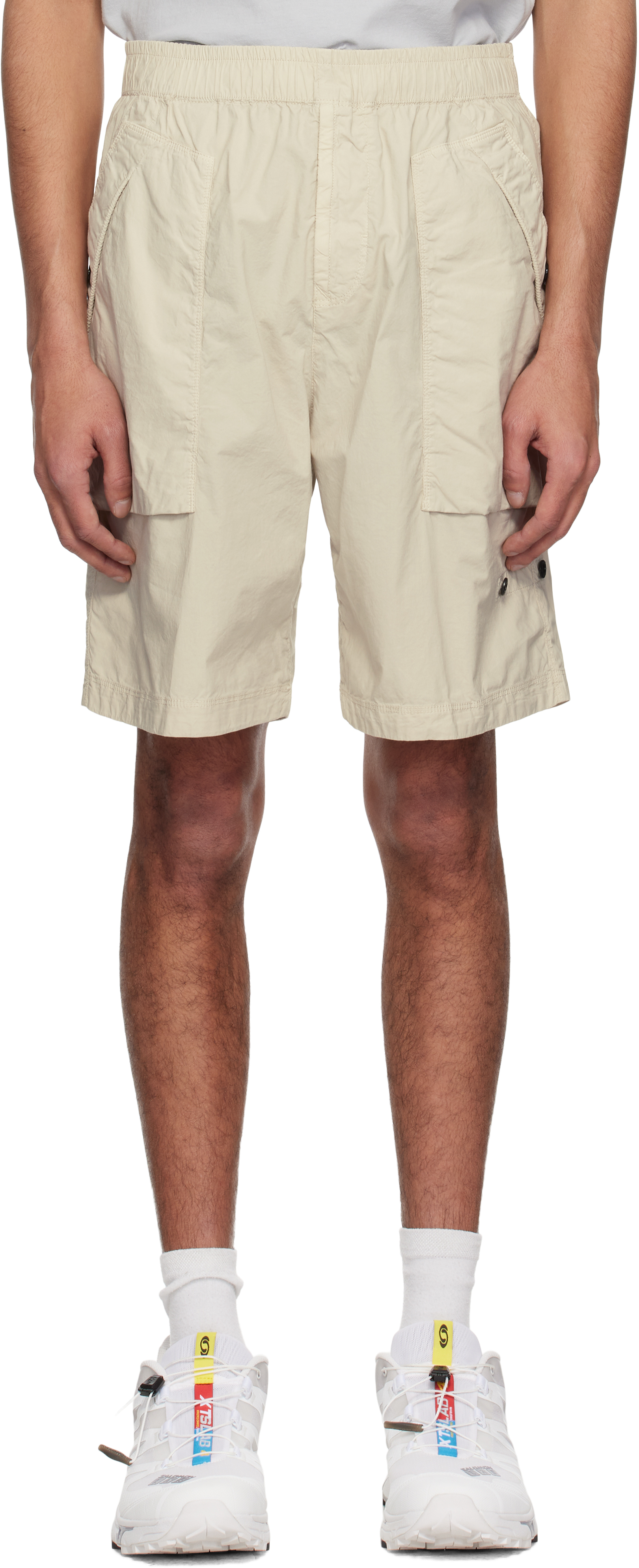 Stone Island: ベージュ Stretch Cotton Tela Paracadute Stone Island: ベージュ Stretch Cotton Tela Paracadute