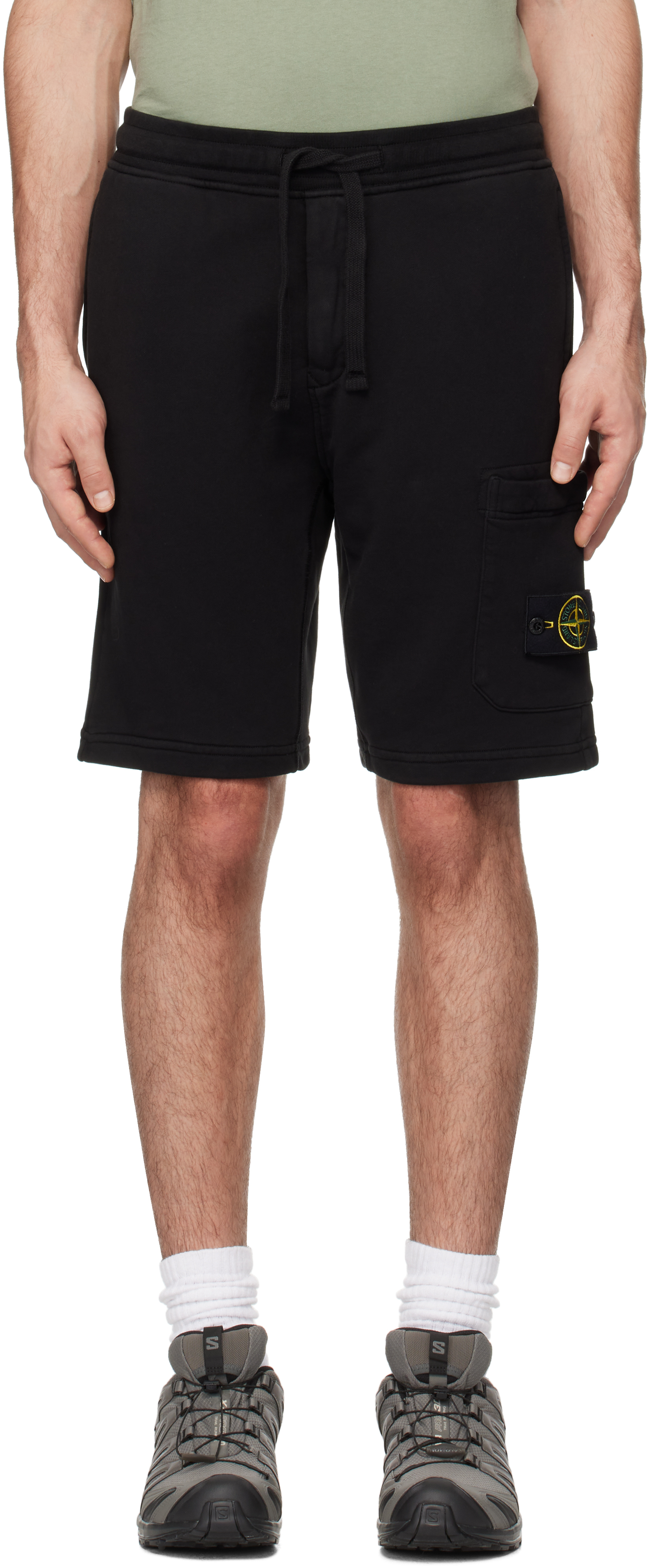 Black Organic Cotton Fleece Shorts