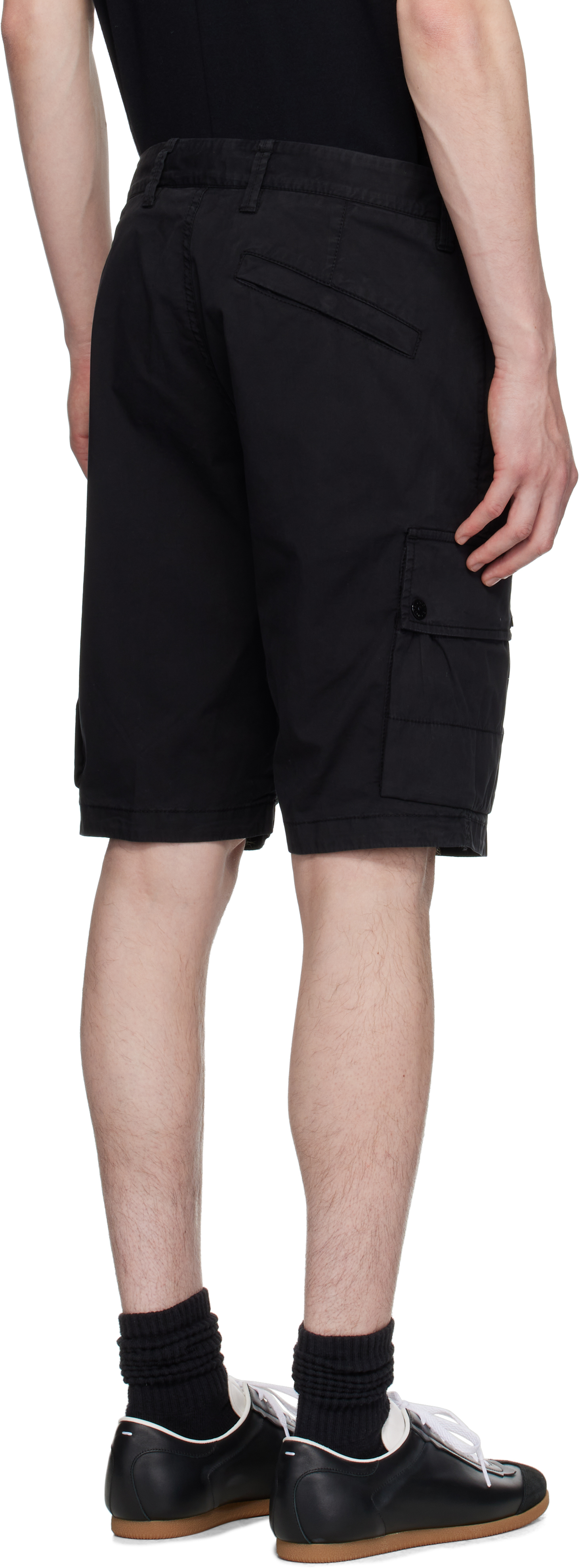 Stone Island Men Slim-fit Cargo Bermuda Shorts With Zip Pockets In V0029 Black