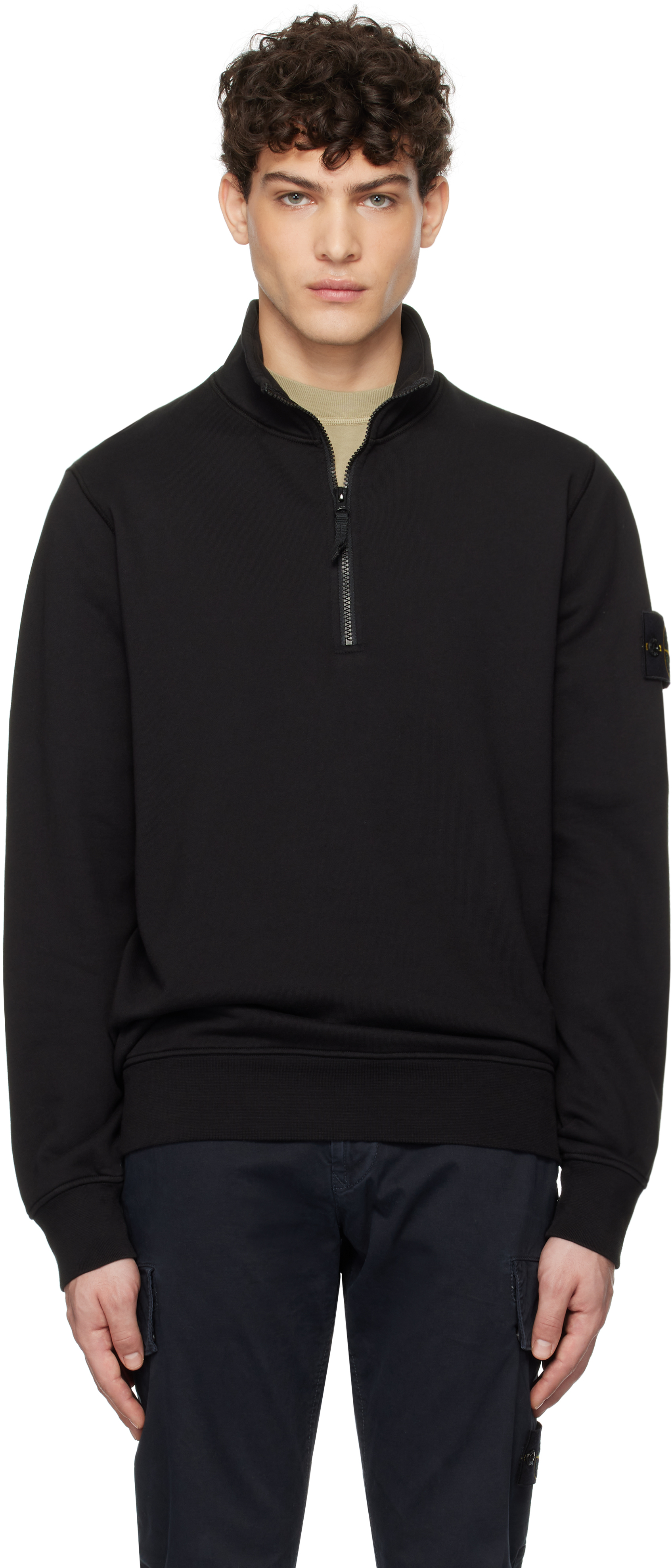 Black Organic Cotton Fleece Sweatshirt