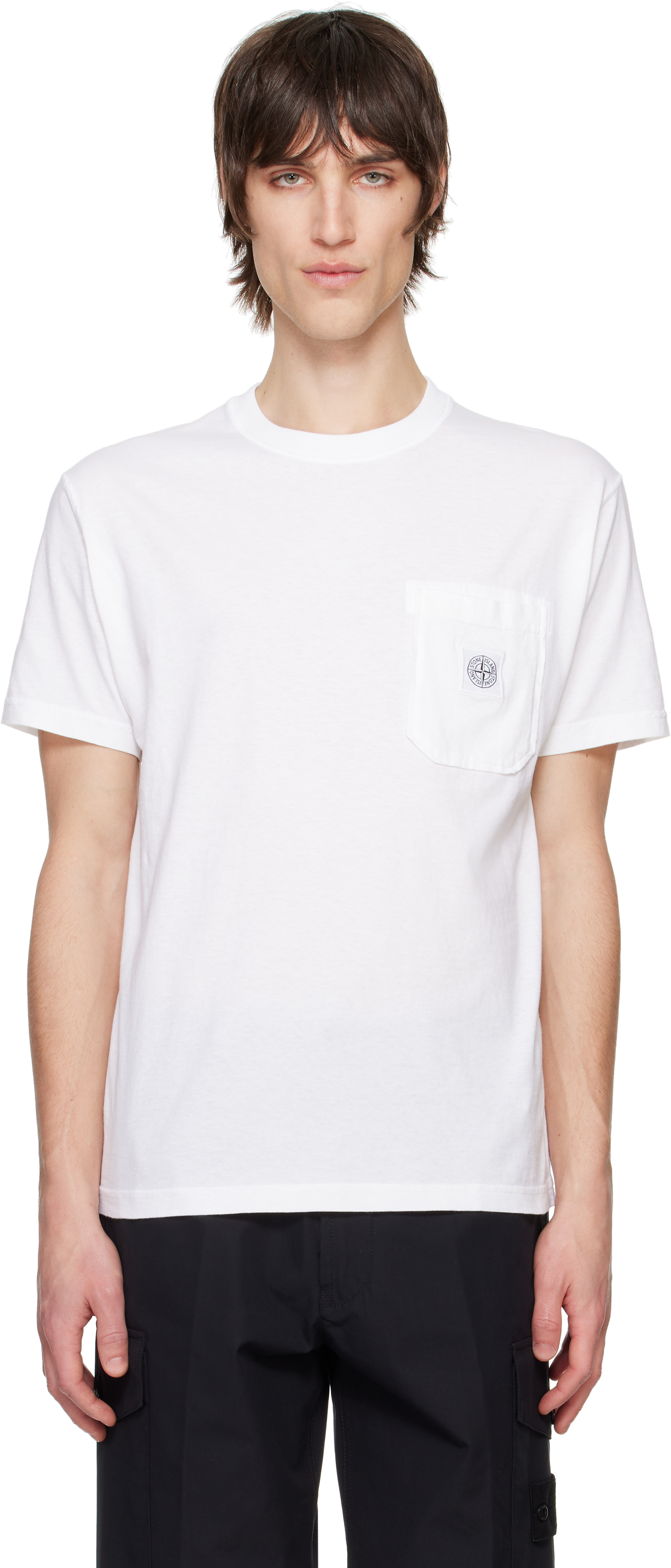 【Stone 】Organic Cotton Jersey Fissato Effect Tシャツ khaki-organic-cotton-jersey-