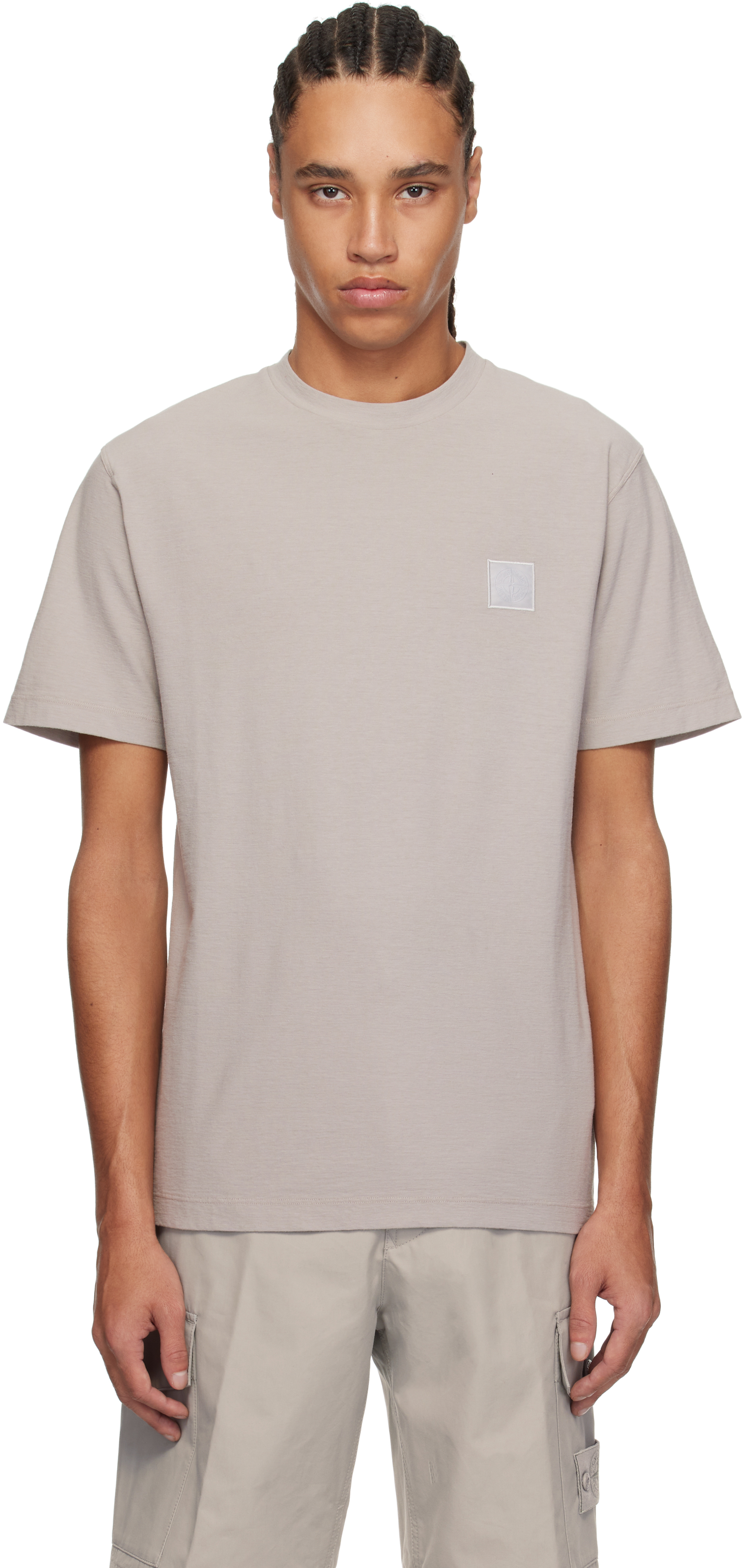 【Stone 】Ghost クレープ コットン ジャージ Tシャツ Stone Island: グレー Ghost クレープ コットン ジャージ T