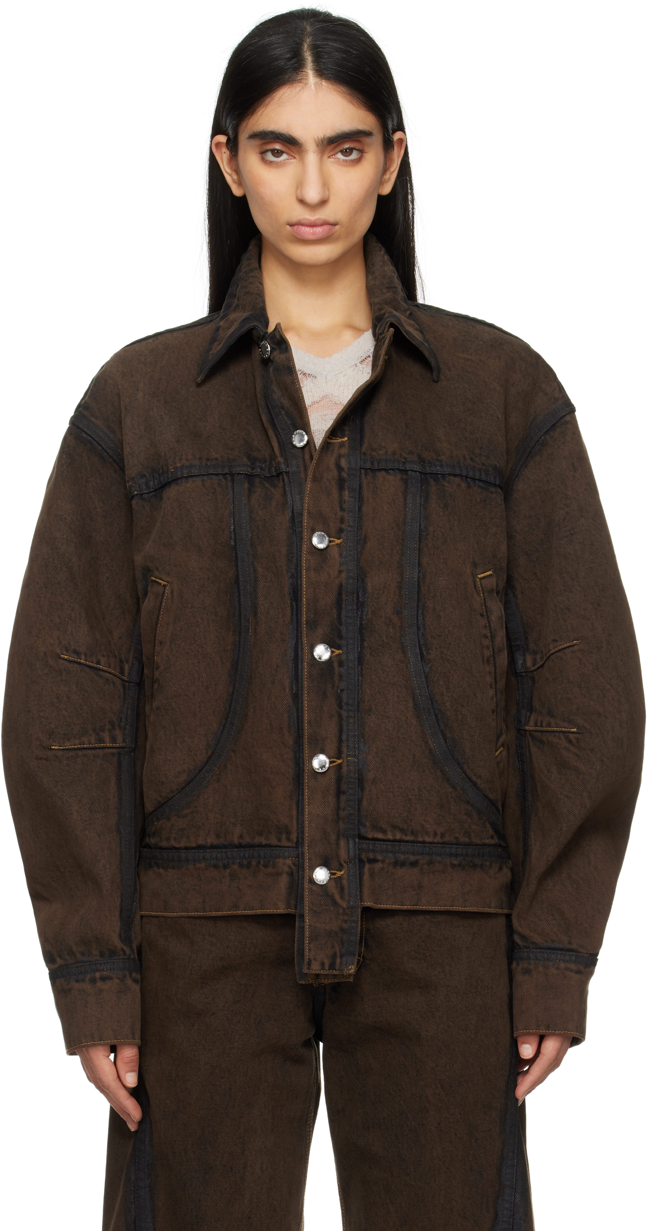 Brown EL Redux Denim Jacket