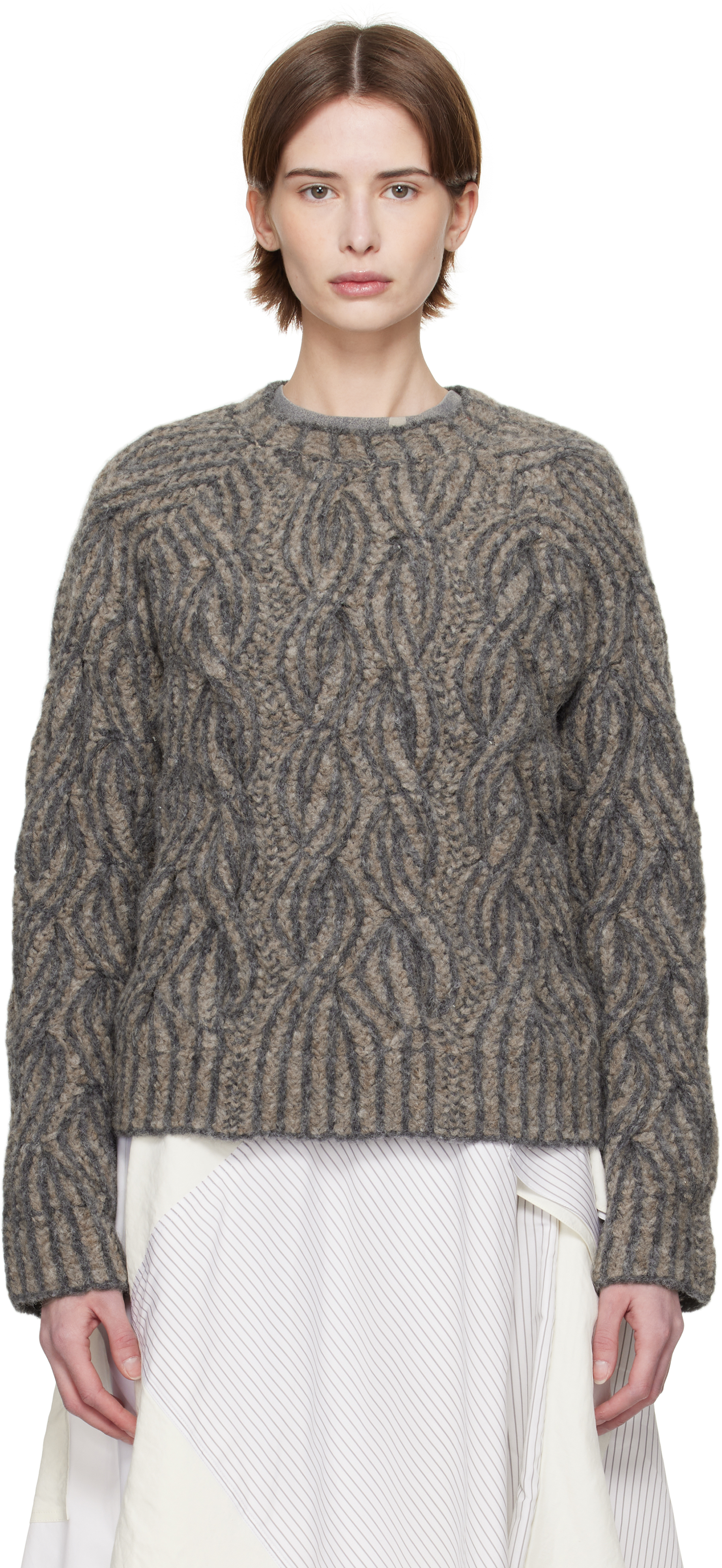 Taupe Plait Sweater