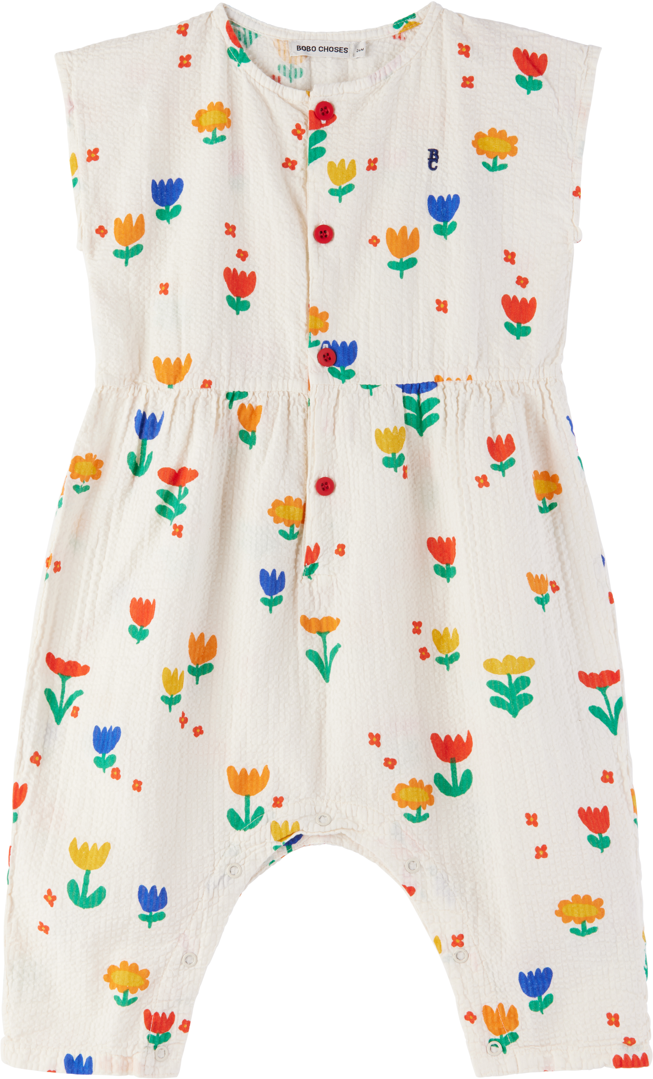 Bobo Choses Baby Off-white Garden Party All Over Woven Jumpsuit In Offwhite