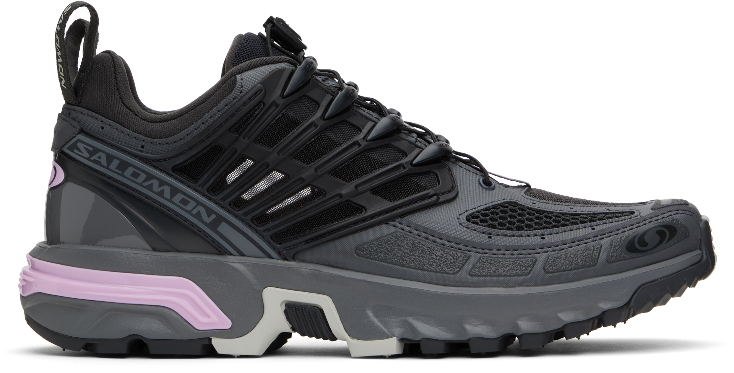 Shop Salomon Gray Acs Pro Sneakers In Asphalt / Phantom /