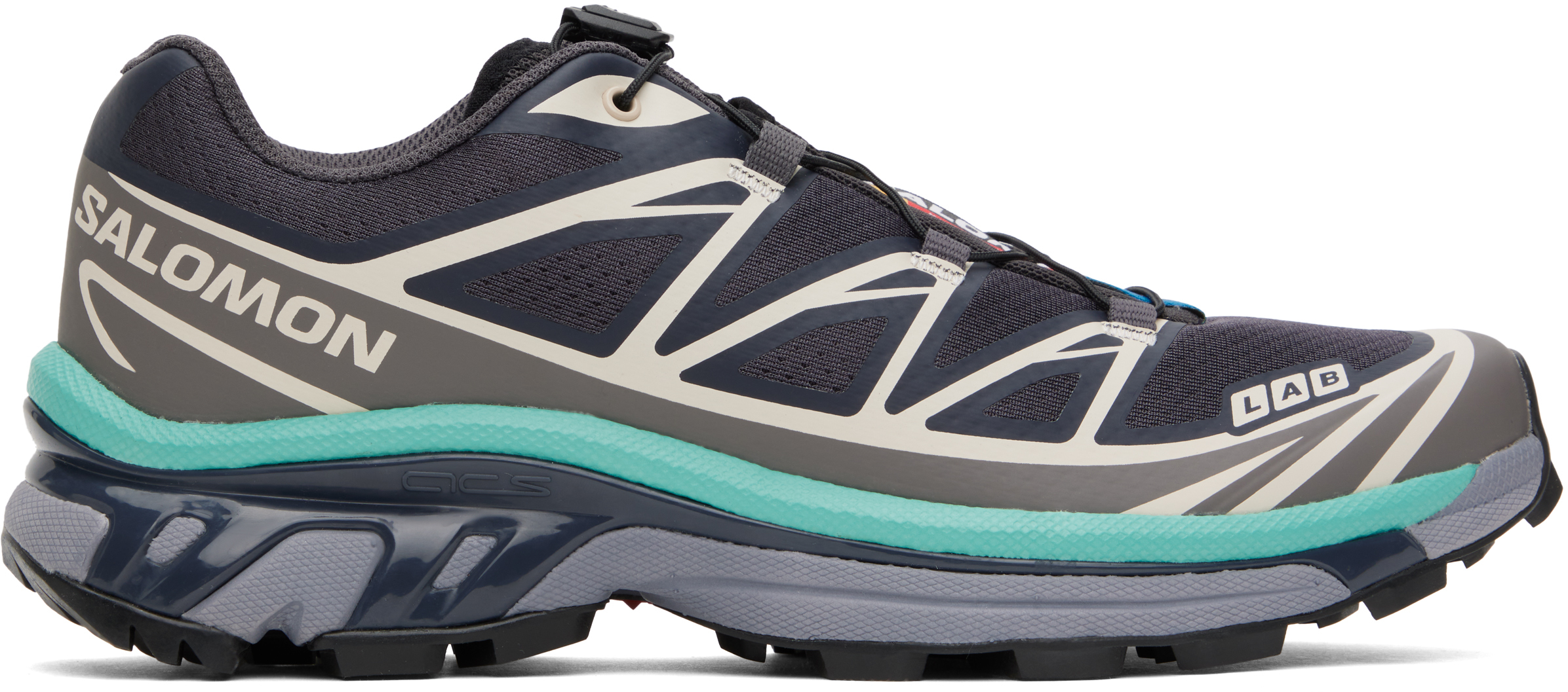 Shop Salomon Gray Xt-6 Sneakers In Nine Iron/quicksilv/