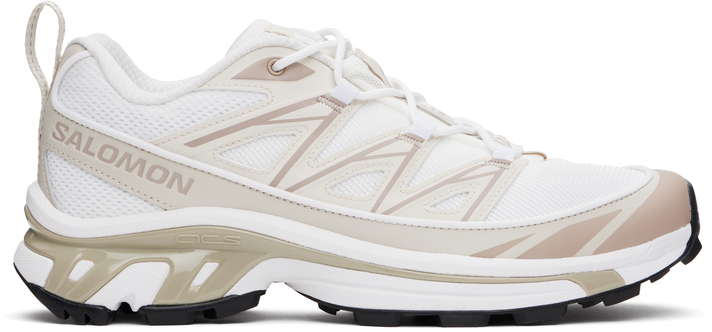 Salomon White & Beige Xt-6 Expanse Sneakers In White/rainy Day/oxfo