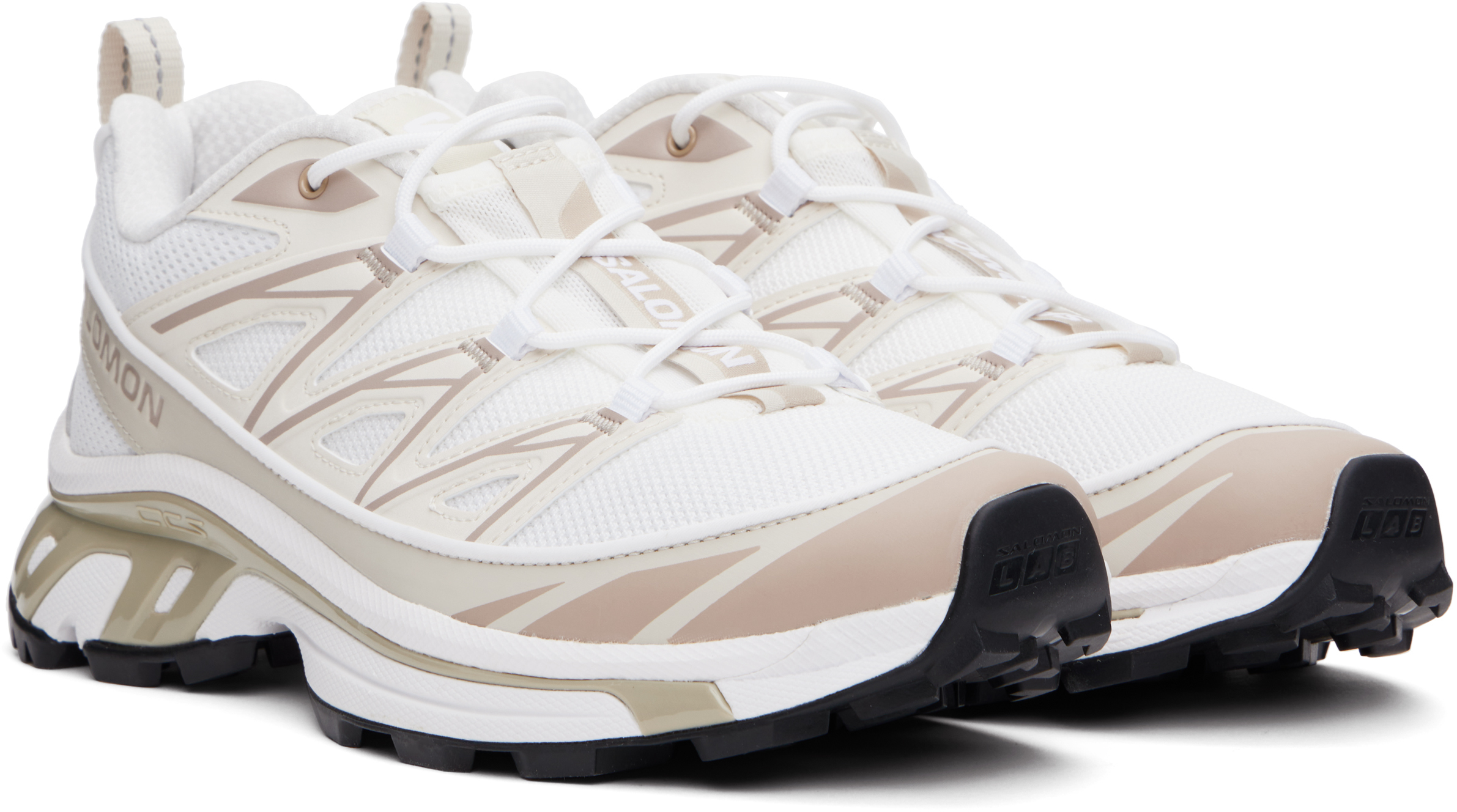 Salomon White & Beige Xt-6 Expanse Sneakers In White/rainy Day/oxfo
