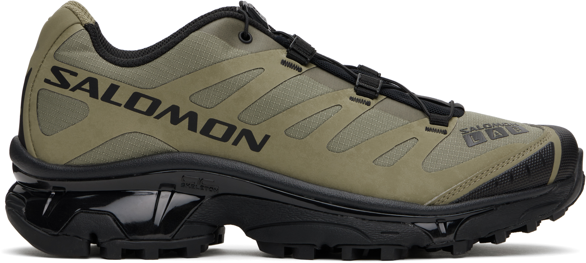 Salomon Khaki Xt-4 Og Protective Sneakers In Aloe/black/silver Cl