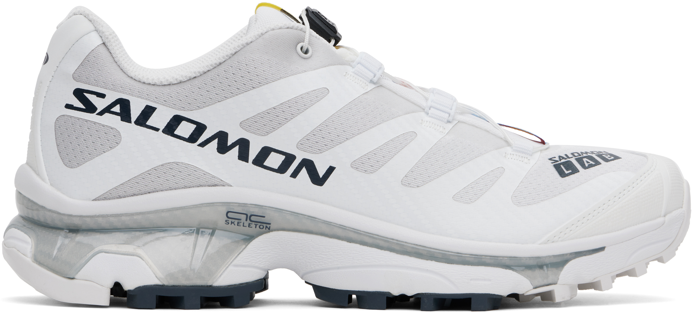 Salomon Two-tone Fabric Xt-4 Og Sneakers In White/ebony/lunar Ro