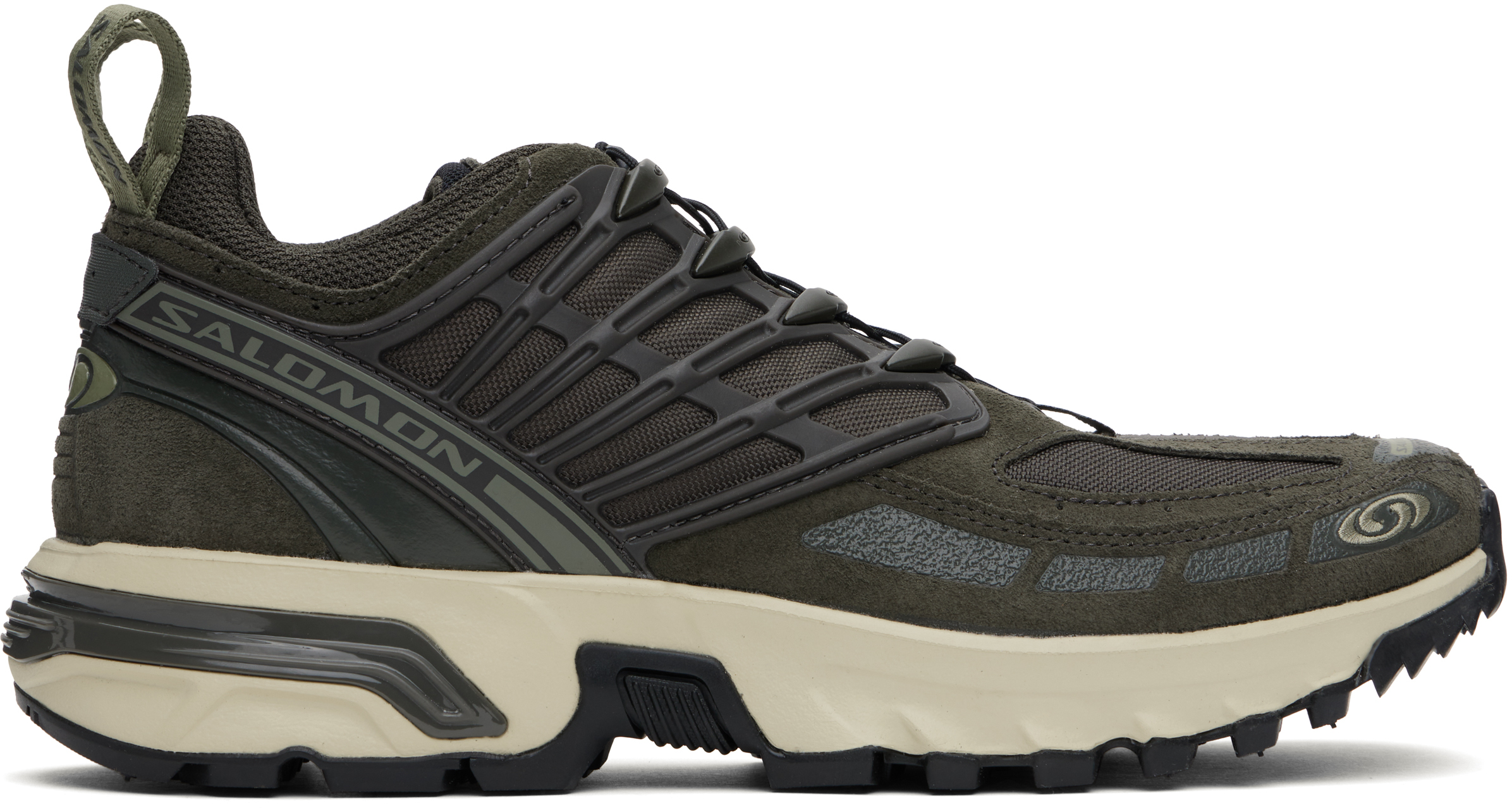 Khaki ACS PRO LEATHER Sneakers by Salomon on Sale