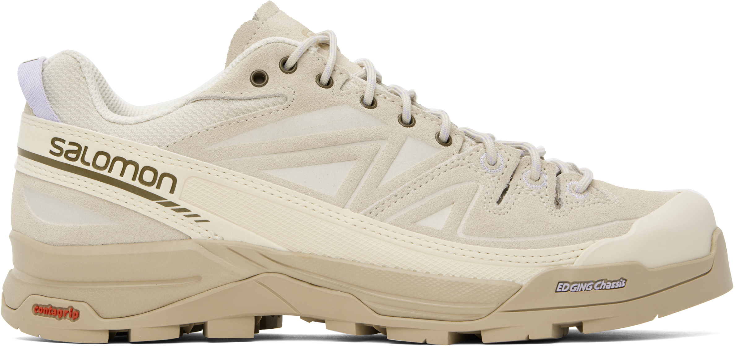 Shop Salomon Off-white X-alp Leather Sneakers In Almondmilk/whitepepp