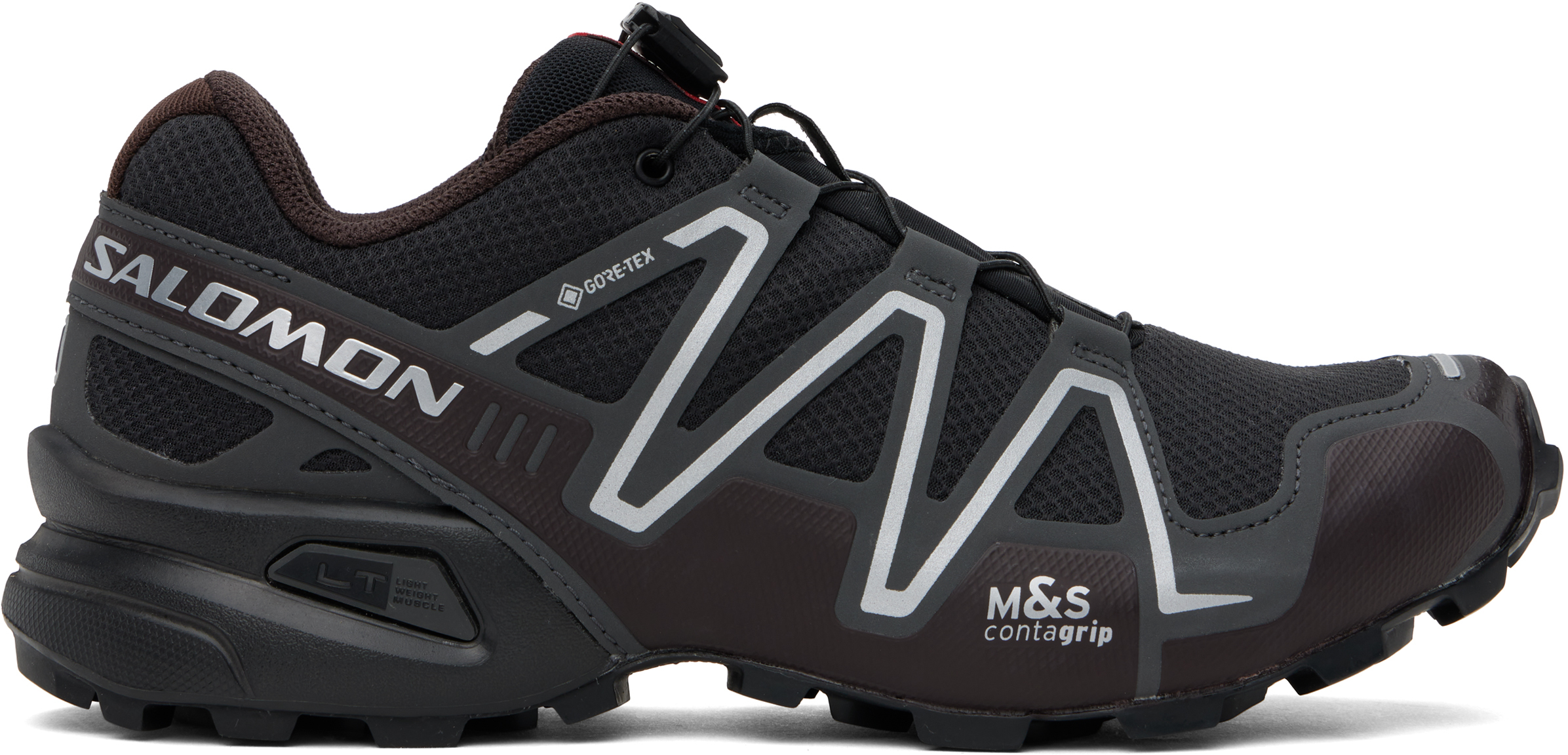 SALOMON BLACK & BROWN SPEEDCROSS 3 GORE-TEX SNEAKERS 