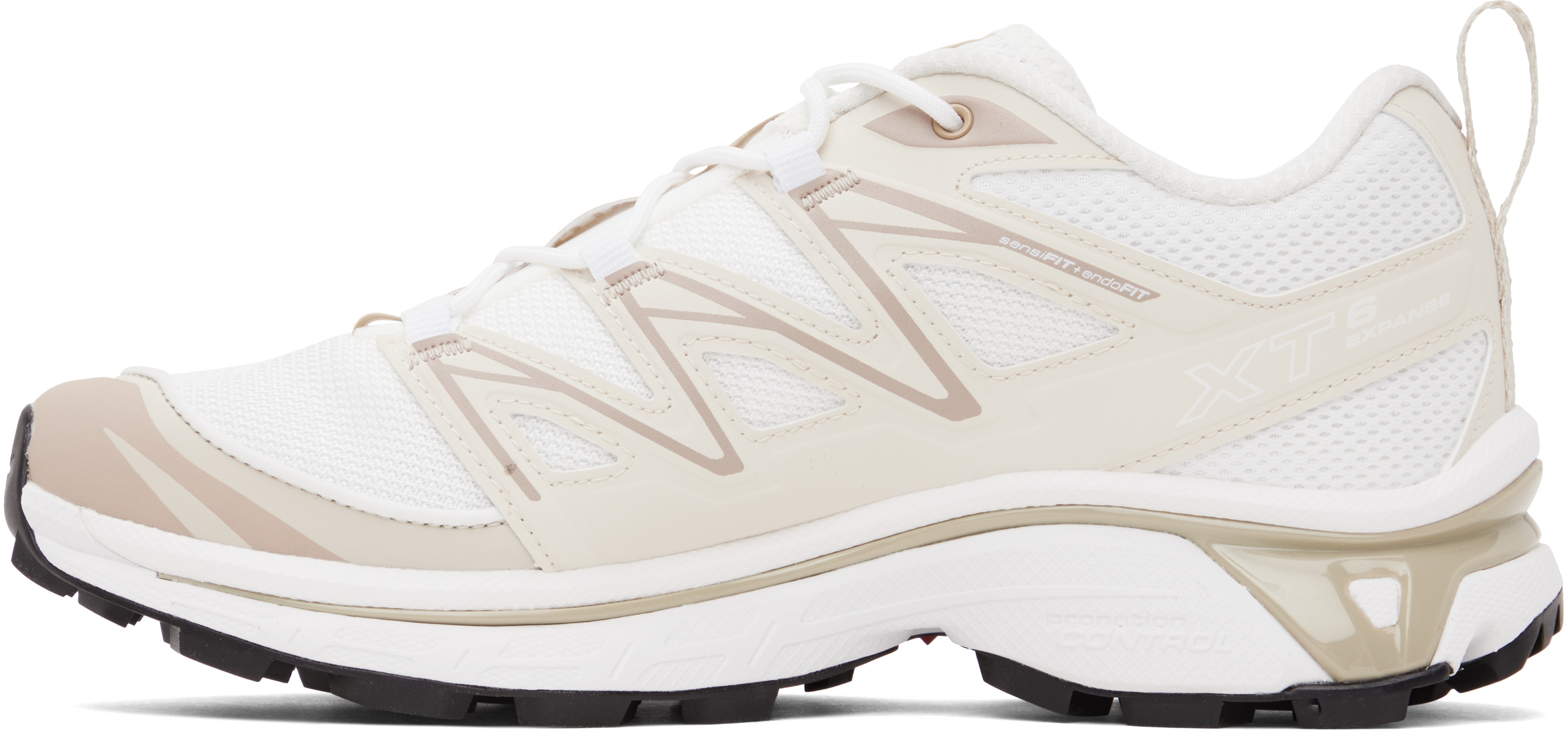 Salomon Xt-6 Expanse Panelled Mesh Sneakers In White / Rainy Day /