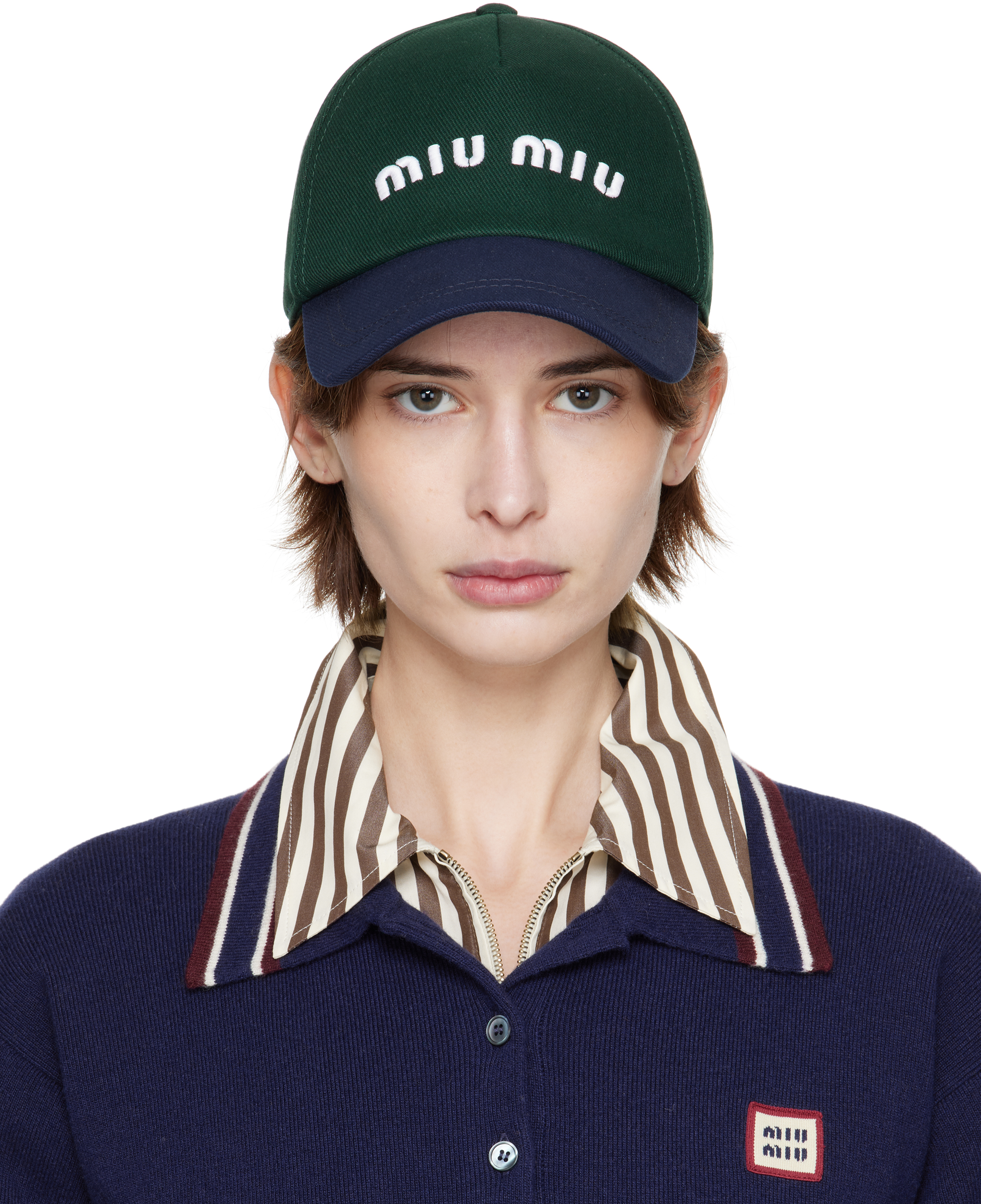 帽子・その他 MiuMiu 5IF146.2F6T Hats & Caps MIU ミュウミュウ Miu Miu 帽子 ドリル ベースボールキャップ