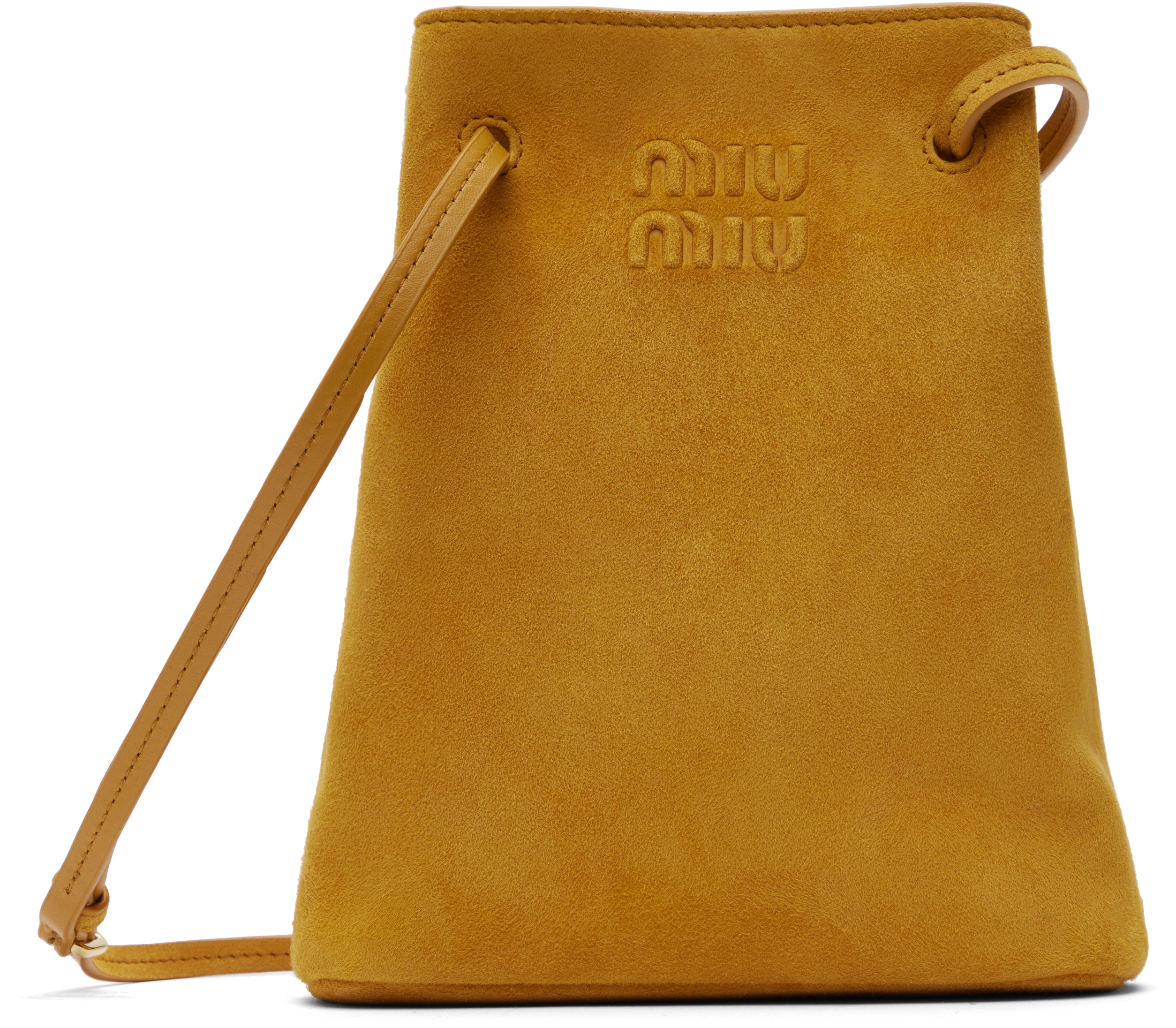 Miu Miu: Tan Suede Bag | SSENSE Canada