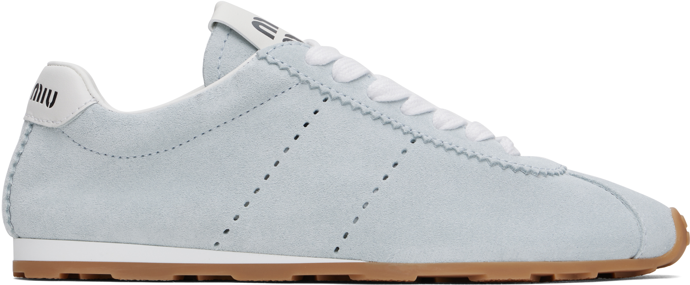 スニーカー MIUMIU NAVY BLUE SUEDE PLUME SNEAKERS Plume suede sneakers in blue - Miu Miu | Mytheresa