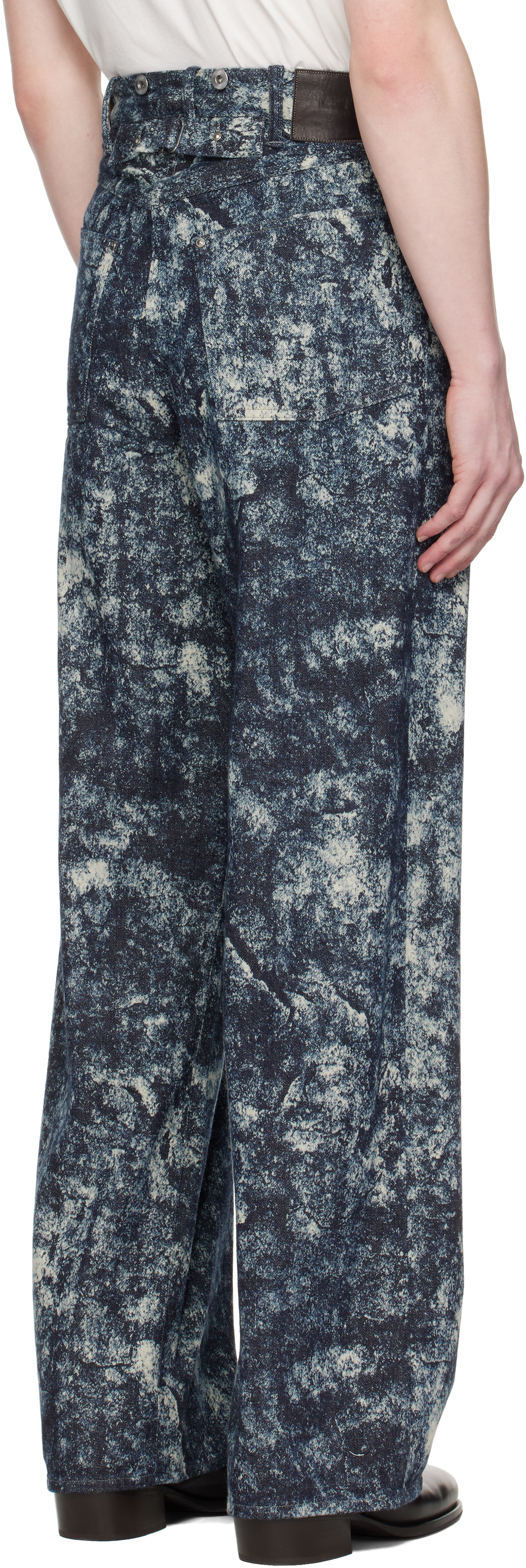 Taiga Takahashi Printed Jeans In Discharged Indigo