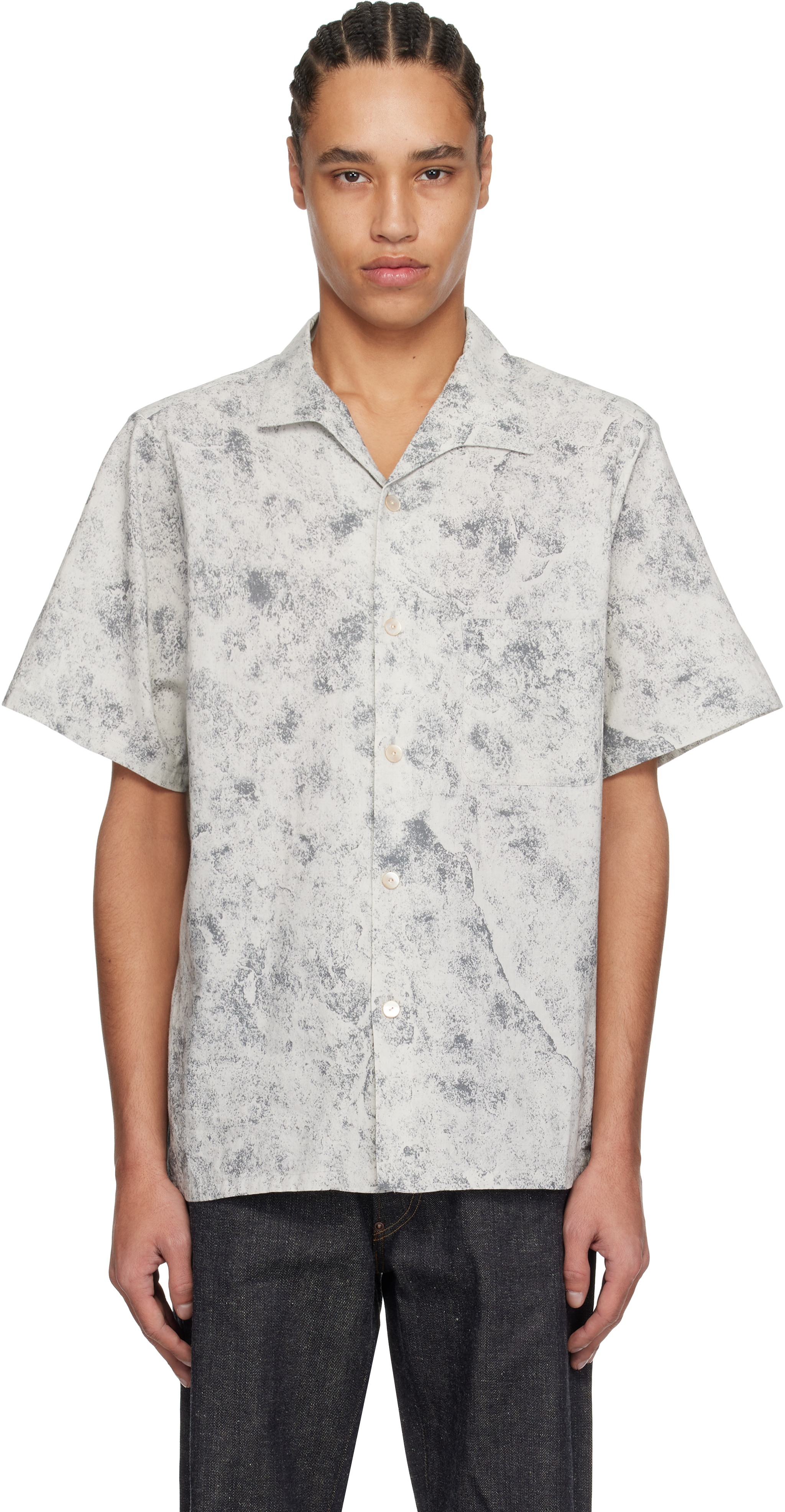 Taiga Takahashi: Gray Lot. 114 Italian Collar Shirt | SSENSE