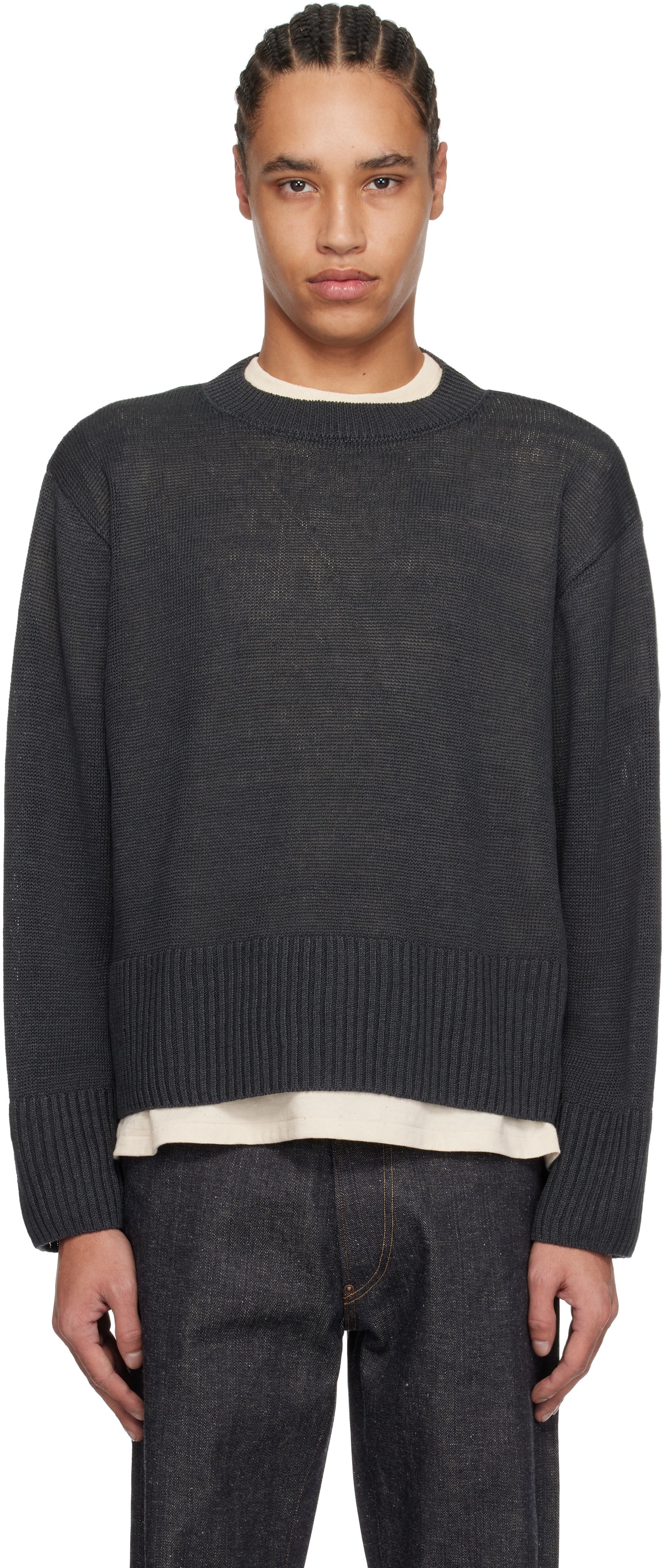 Taiga Takahashi: Gray Lot. 525 Crewneck Sweater | SSENSE Taiga Takahashi: Gray Lot. 525 Crewneck Sweater | SSENSE