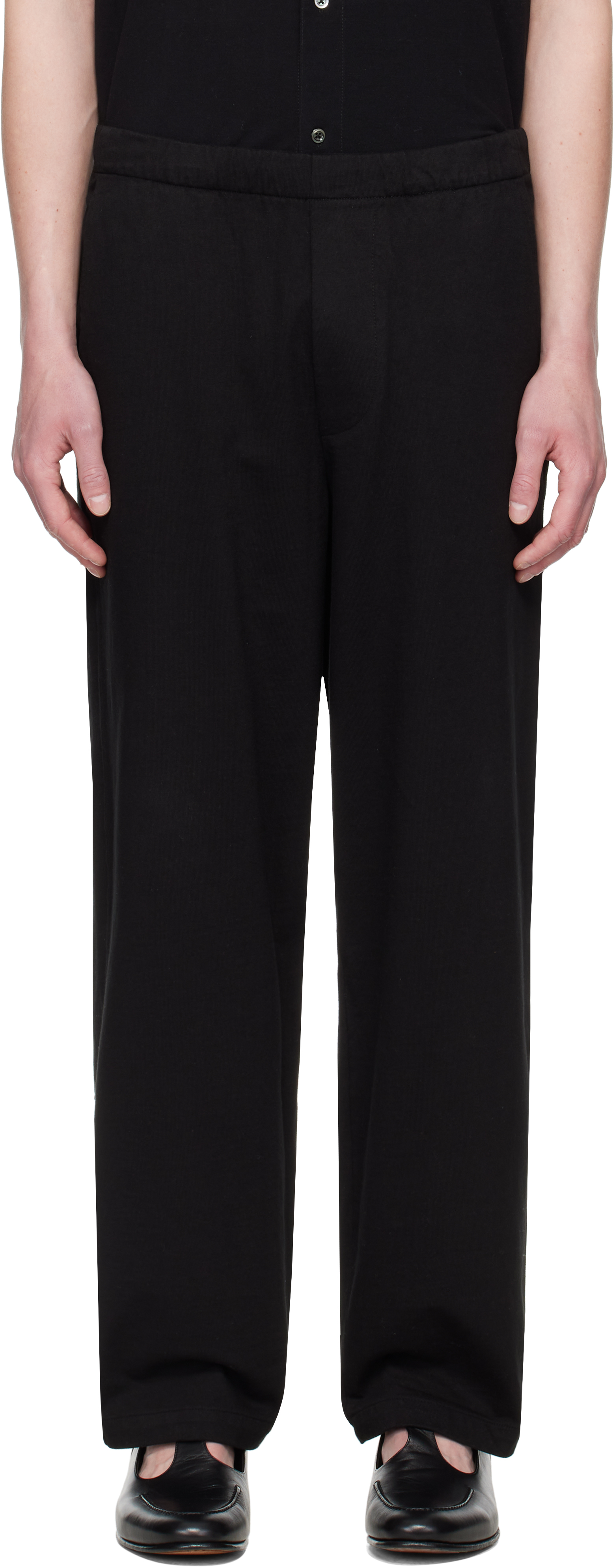 LADY WHITE CO. BLACK BELTED JERSEY LOUNGE PANTS
