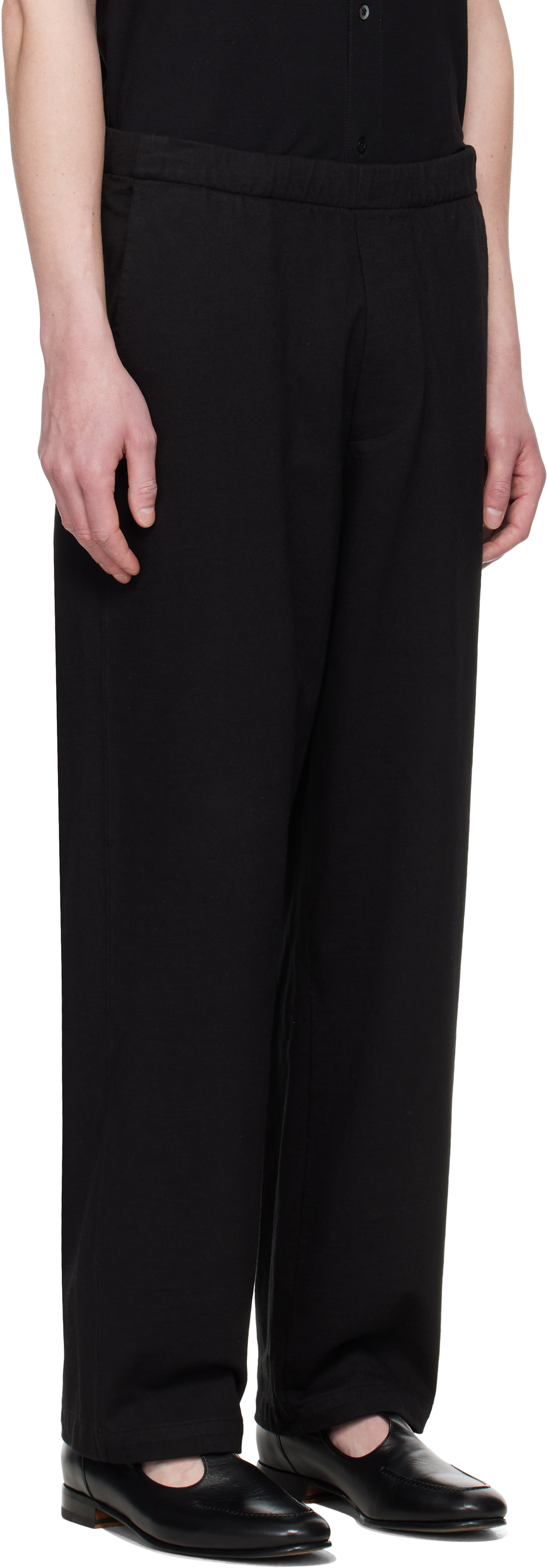 LADY WHITE CO. BLACK BELTED JERSEY LOUNGE PANTS